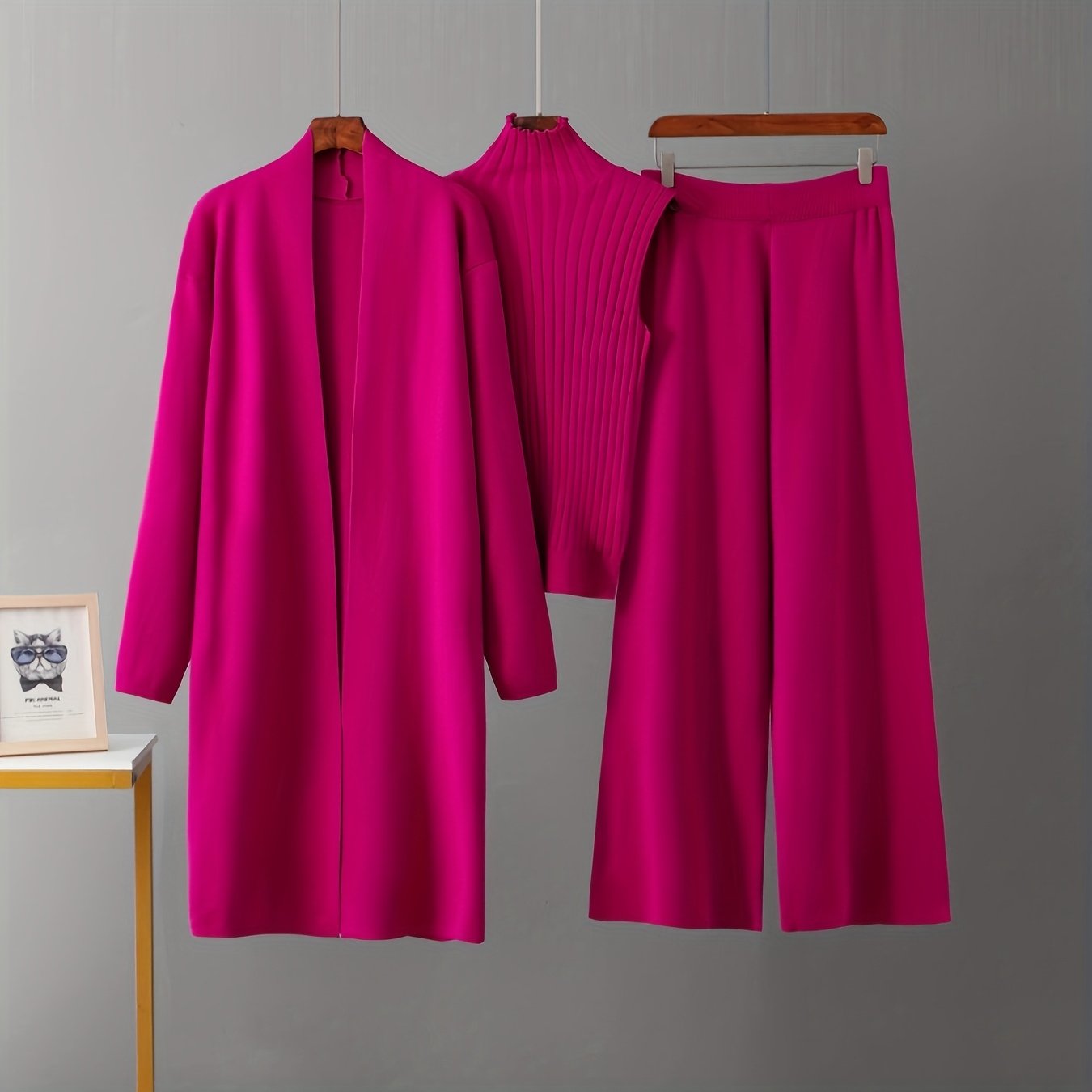 High Elasticity Women's Loose Suit with Long Wide-Legged Pants