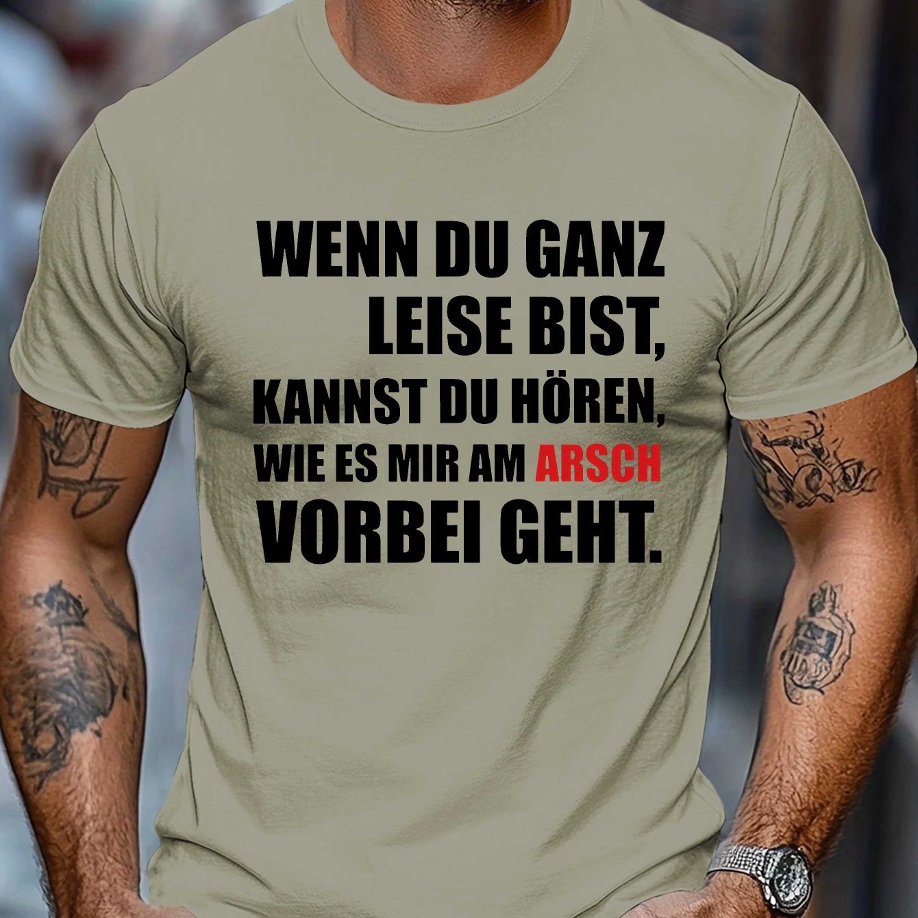 E-shop Herren T-Shirt in großen Größen mit lustigem deutschem Crinkle-Design