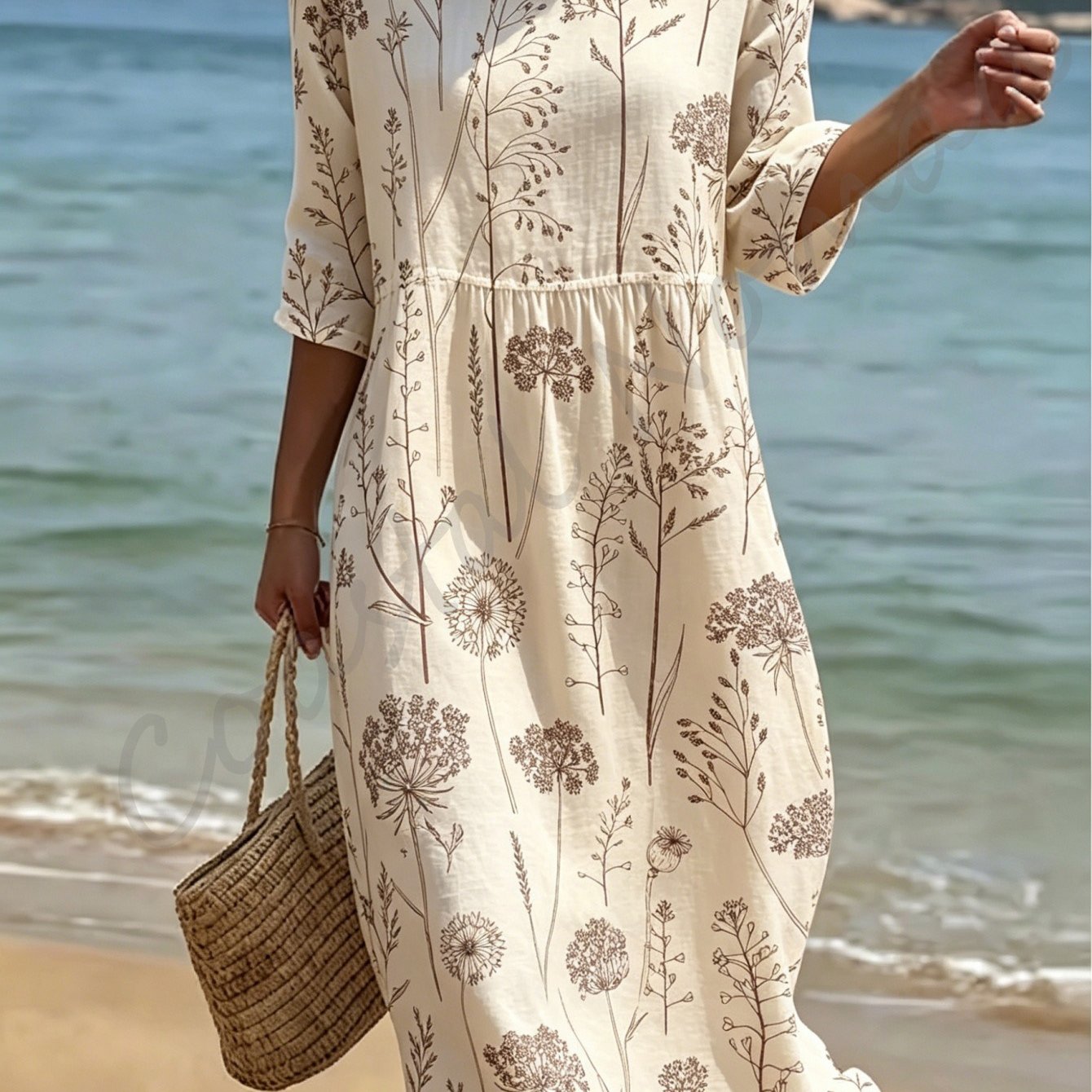Image of 2026 Summer New Women's Round Neck Dress, Made Of Fabric With 2d 3d Printing. Easy Retro Style Suitable For Going Out And Attending Parties