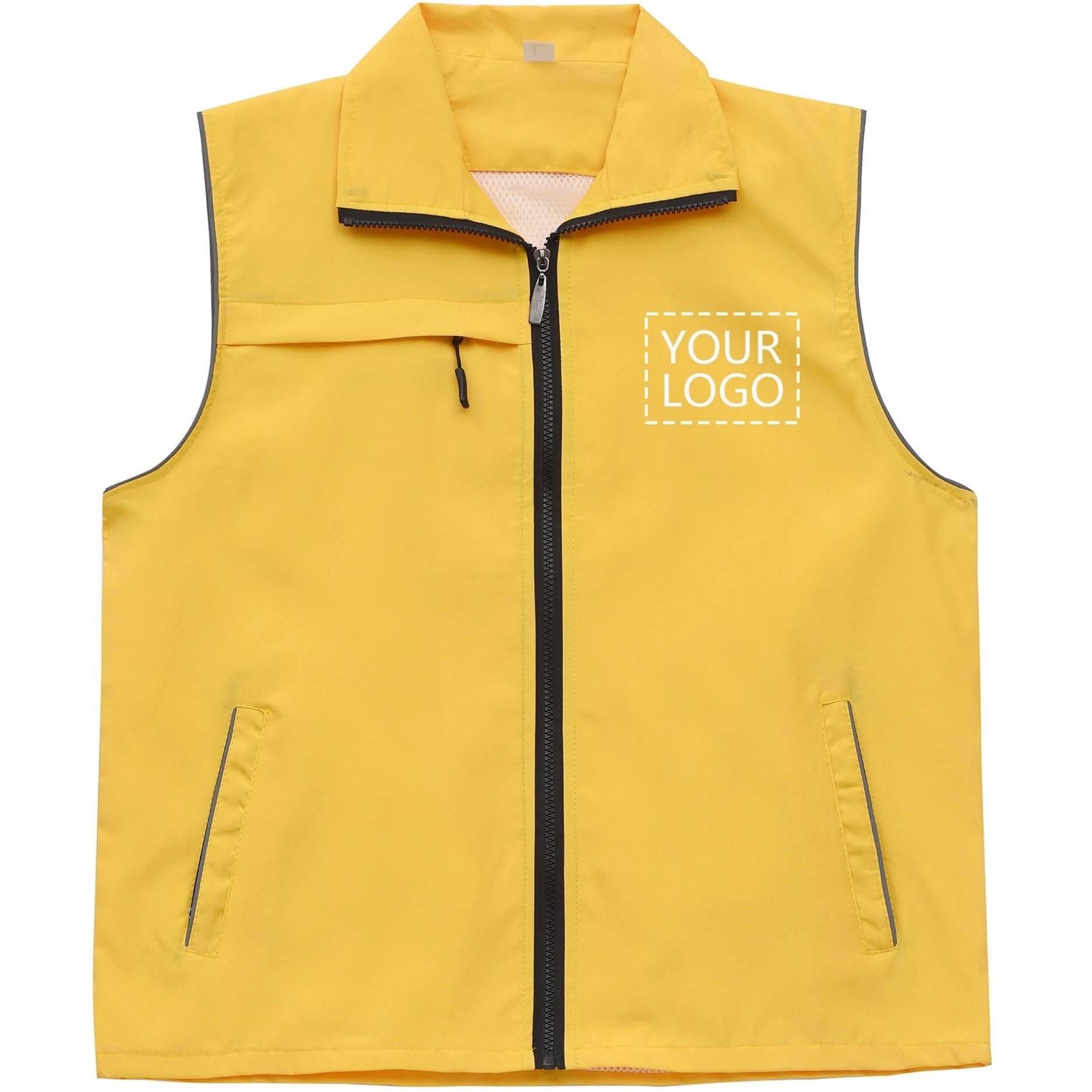 TEMU Workwear Vest Custom Logo Advertising Uniform Printed Work Jacket Promotional Activity Supermarket Vest Charity Fishing Photography Advertising