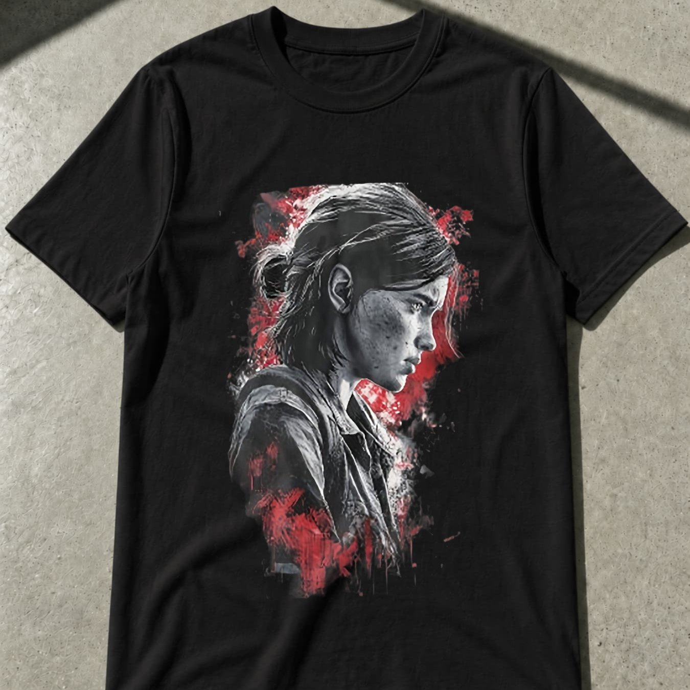 Image of Men's & Post Apocalyptic Survivor Girl Heroine T-shirt - Unisex Casual Round Neck Tee With Print, Machine Washable Suitable For - Wear, Themed Events & Everyday Outfits