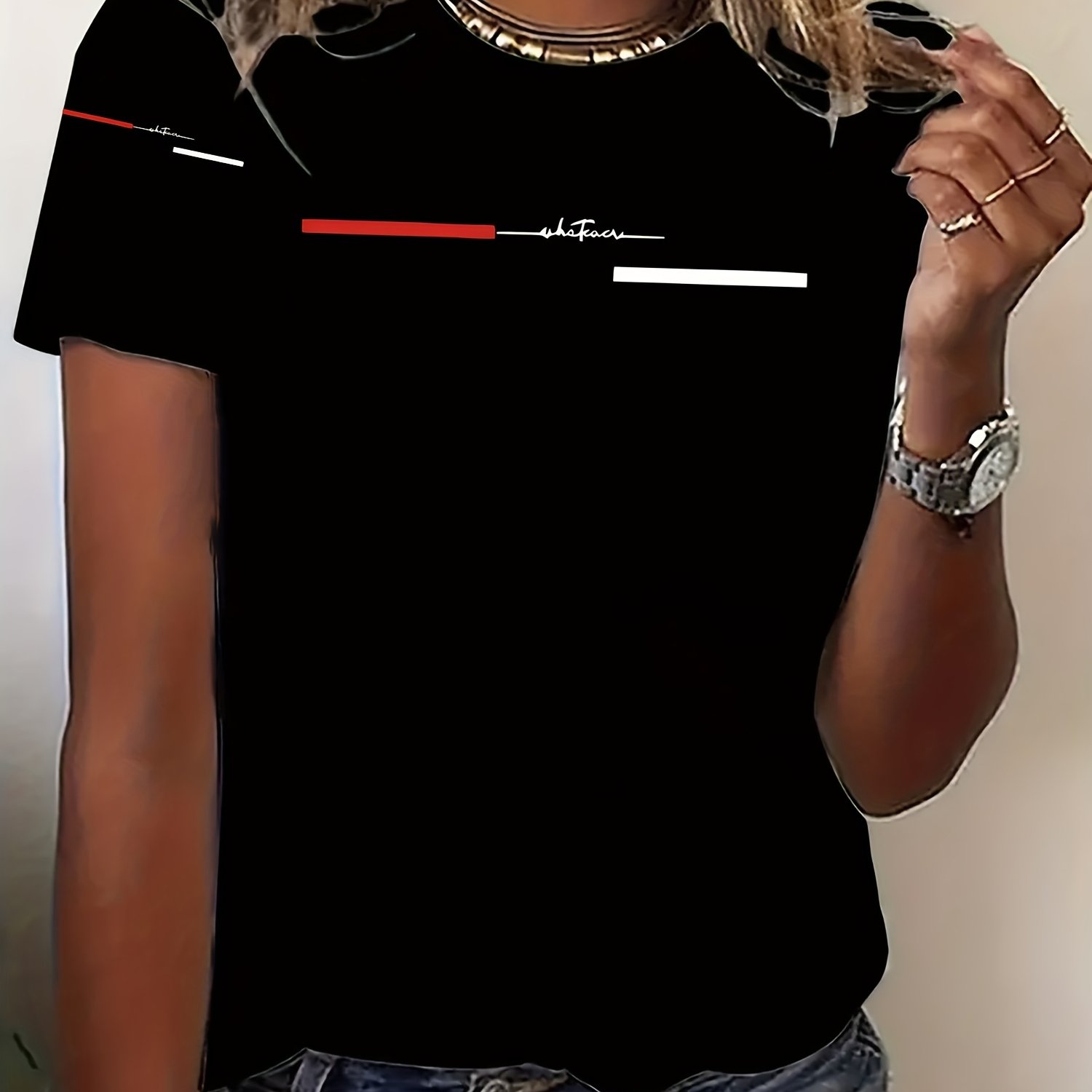E-shop Frisches und verspieltes Damen Kurzarm T-Shirt - Exquisites Druckdesign, maschinenwaschbar, lässiges sportliches Rundhals-Top, atmungsaktives