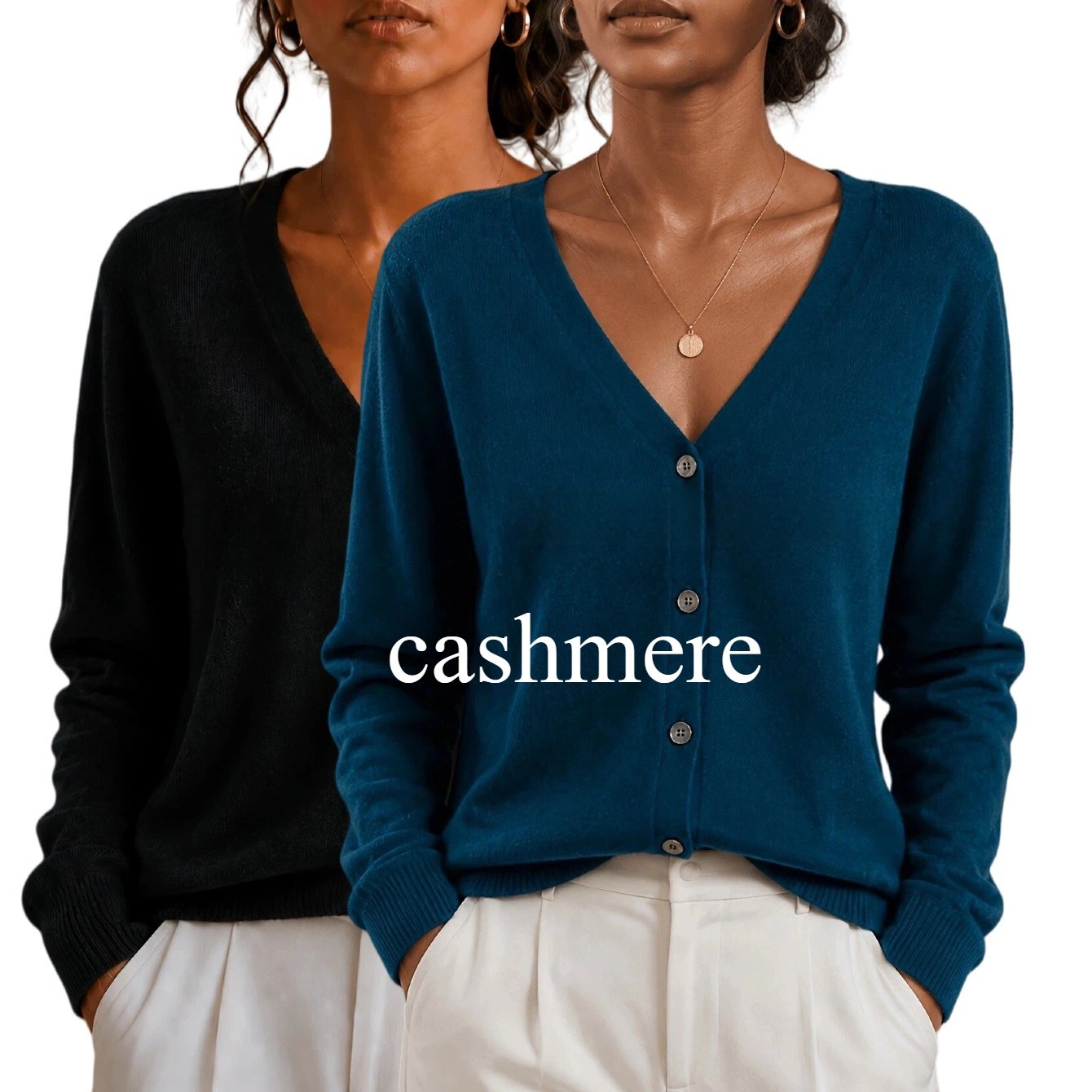 TEMU 2-pack Women's Cardigan From A Brand | Lightweight, , And The | -neck, Single-breasted Design | Versatile Solid-color Long-sleeve Top | Relaxed