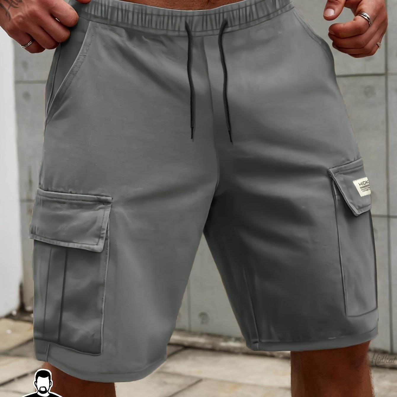E-shop Herren Cargo Shorts in Übergröße, einfarbig, geeignet für sommerliche Outdoor-Abenteuer und Freizeitkleidung