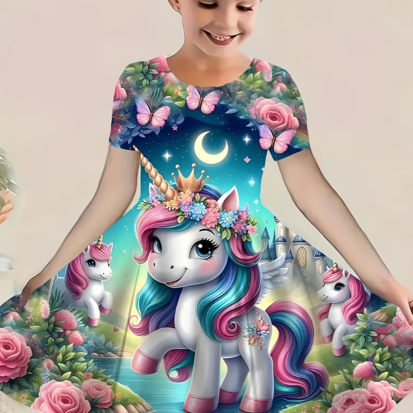 Image of Pretty Pony Print, Adorable Pony Princess Dress, , Summer Maxi Skirt
