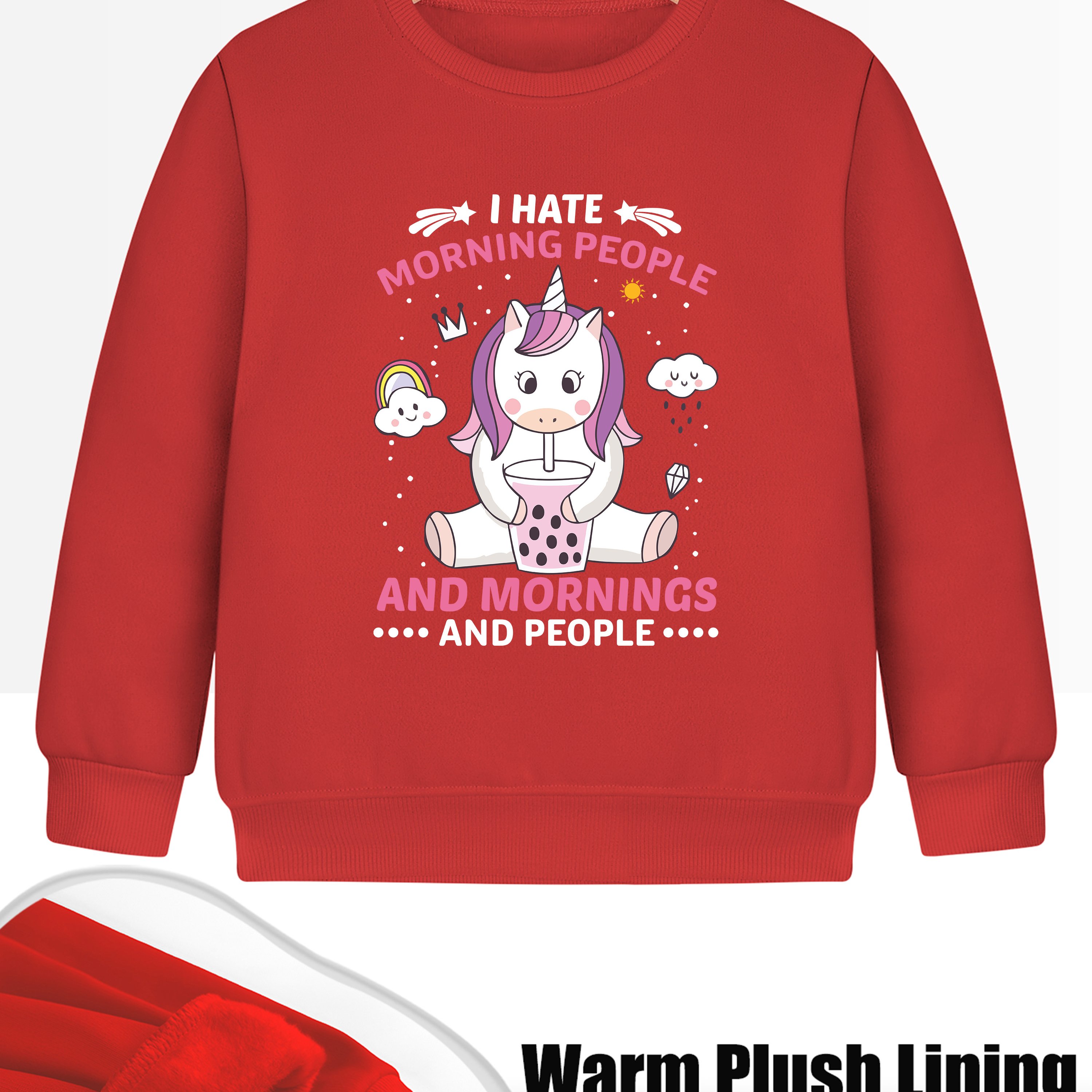 RUITOTP Ensemble Pyjama En Flanelle Chaud Pour Enfant Fille Garçon Haut Col Rond & Pantalon Vêtement D'intérieur Maison Nuit Polaire Epais Hiver Chaud 6 Mois-14 Ans