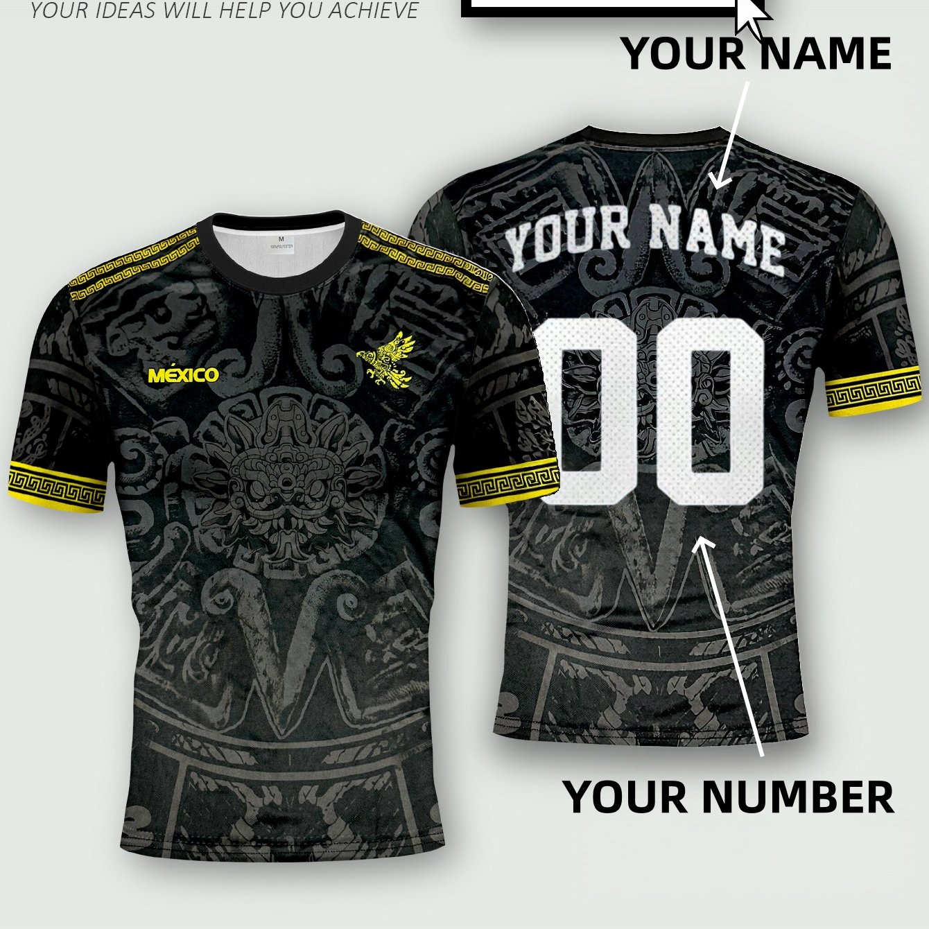 TEMU 2026 Mexico Custom Football Jersey & Customizable Name And Number & Comfortable Sports Top & Soft And Lightweight Personalized Football Shirt &