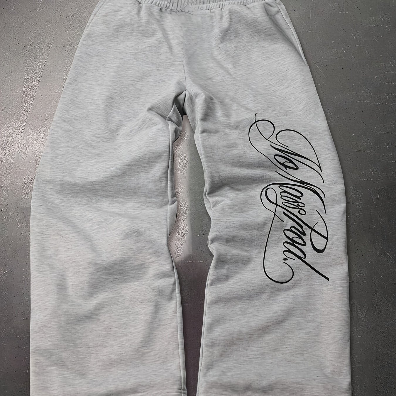TEMU Men's All-match Letter Signature Print Wide-leg Pants, Loose Casual Athletic Trousers, Spring/autumn Men's Outdoor Home Casual Long Pants