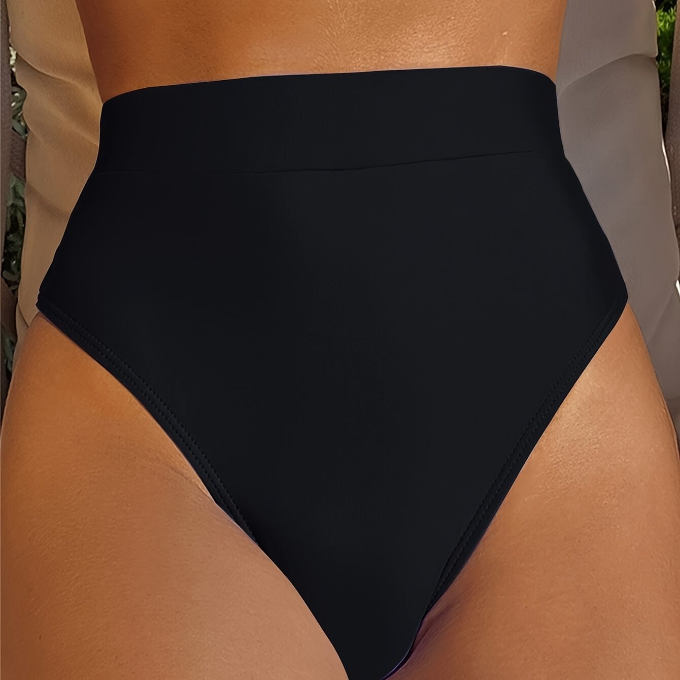 Image of Factory Supply Women's Bikini Swim Bottoms, Sexy Swimwear, High-waisted Waist-cinching, Solid/, Versatile, European/american Cross-border