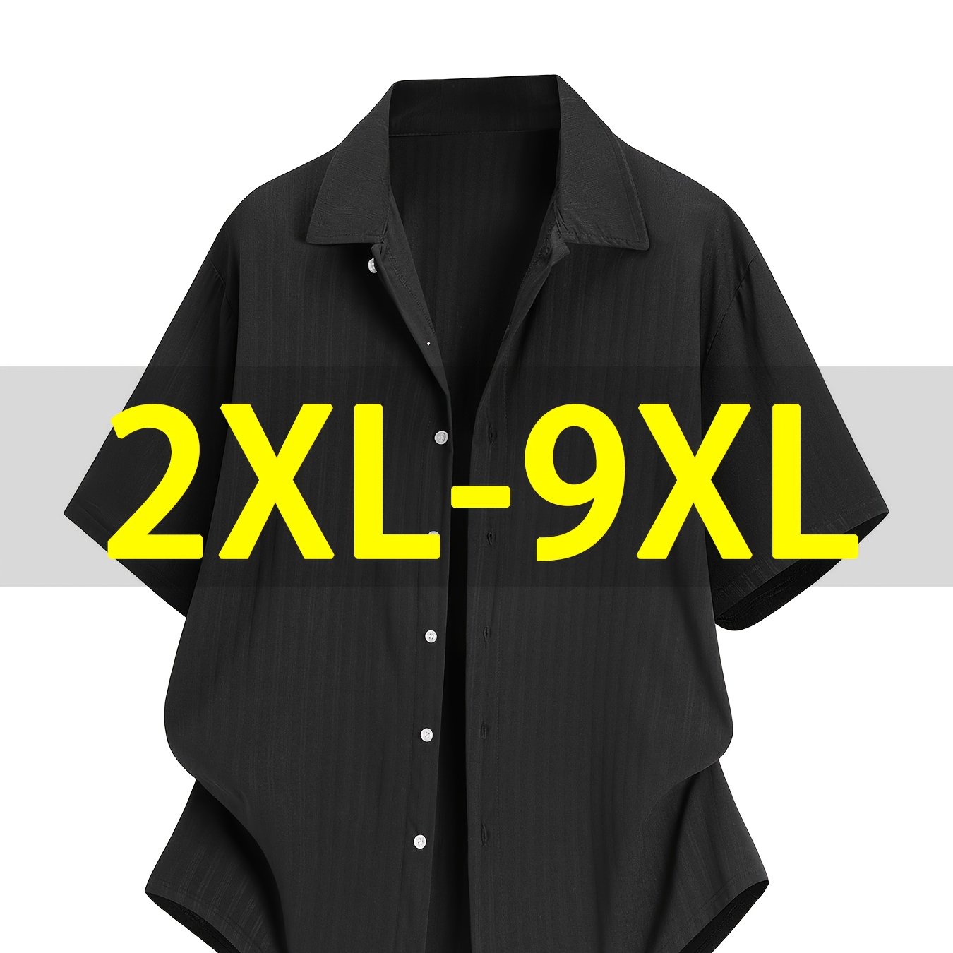 E-shop Herren Big & Tall Kurzarmhemd 2XL-9XL, Leichtes Sommer-Oversize-Lockeres Halbarmhemd, Casual Sport-Kragenhemd für Business Casual, PLUS SIZE