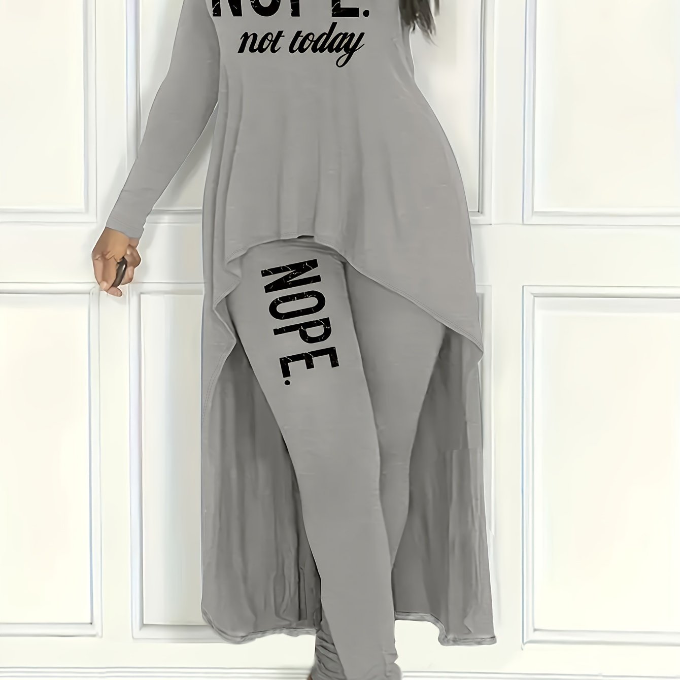 -made - Fashionable European And American Women's Casual Comfortable Long-sleeve Letter Outfit Zhz018