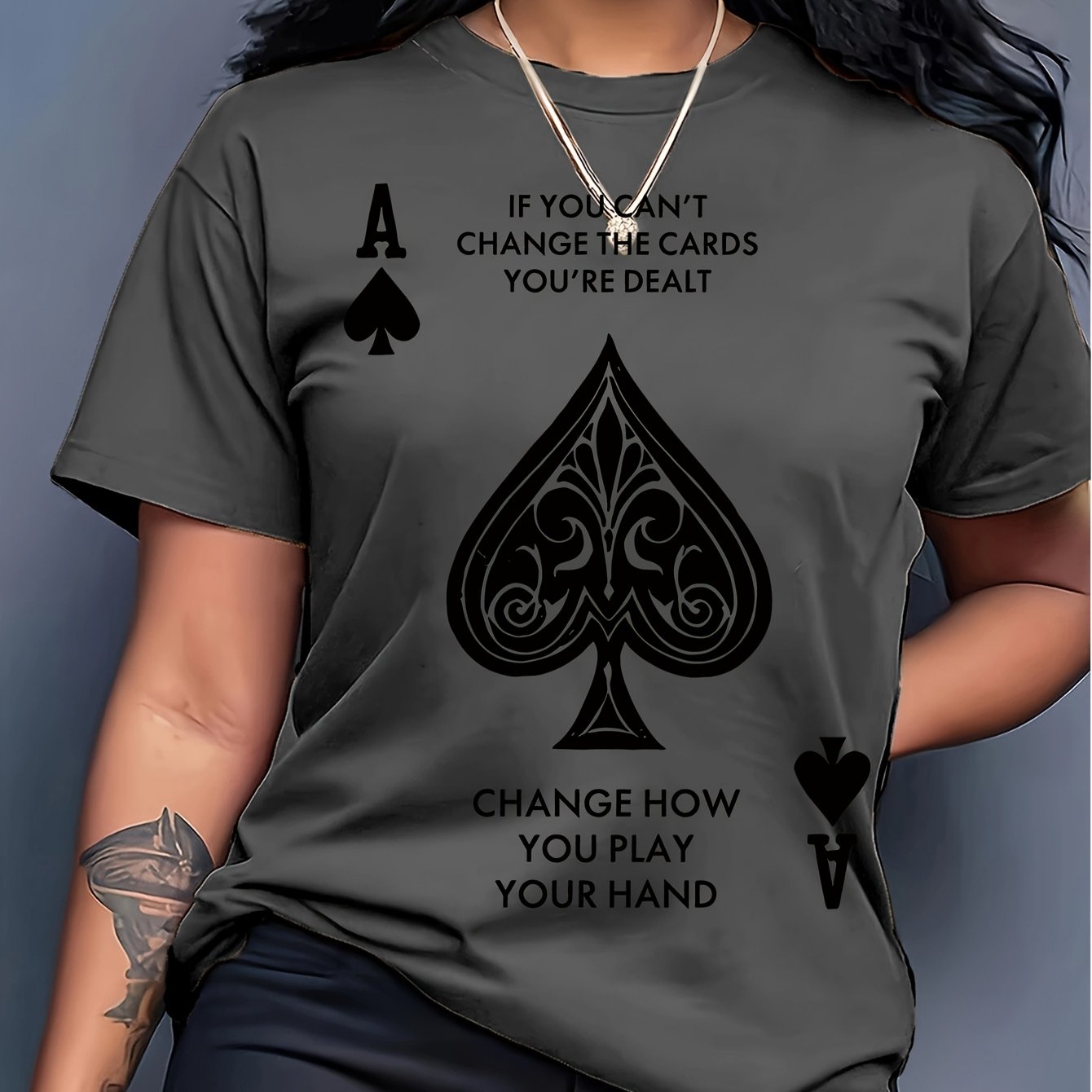 TEMU Women's Graphic T-shirt- Casual Polyester Short Sleeve Crew Neck Top