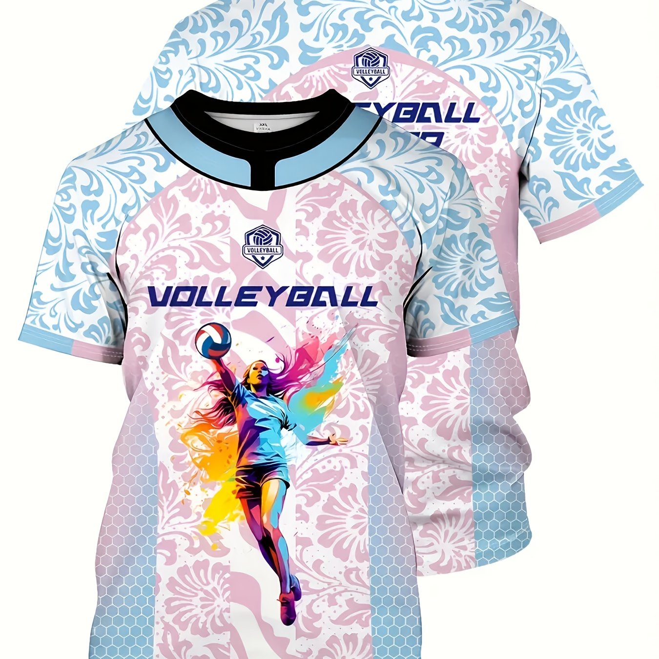 TEMU Custom Men's And Women's New 3d Printed Volleyball Sportswear, Breathable Quick Drying Fashion Top, Customizable Name, Text, Logo, Gift For
