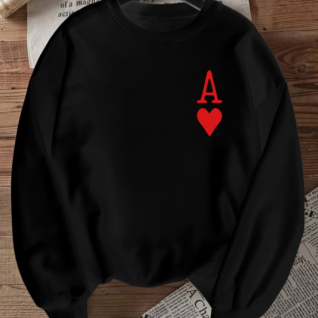 Image of Fashionable, Elegant, Versatile, And Commuter-friendly Printgraphic Print Sweatshirt, Crew Neck Casual Sweatshirt For Winter & Fall, Women's Clothing