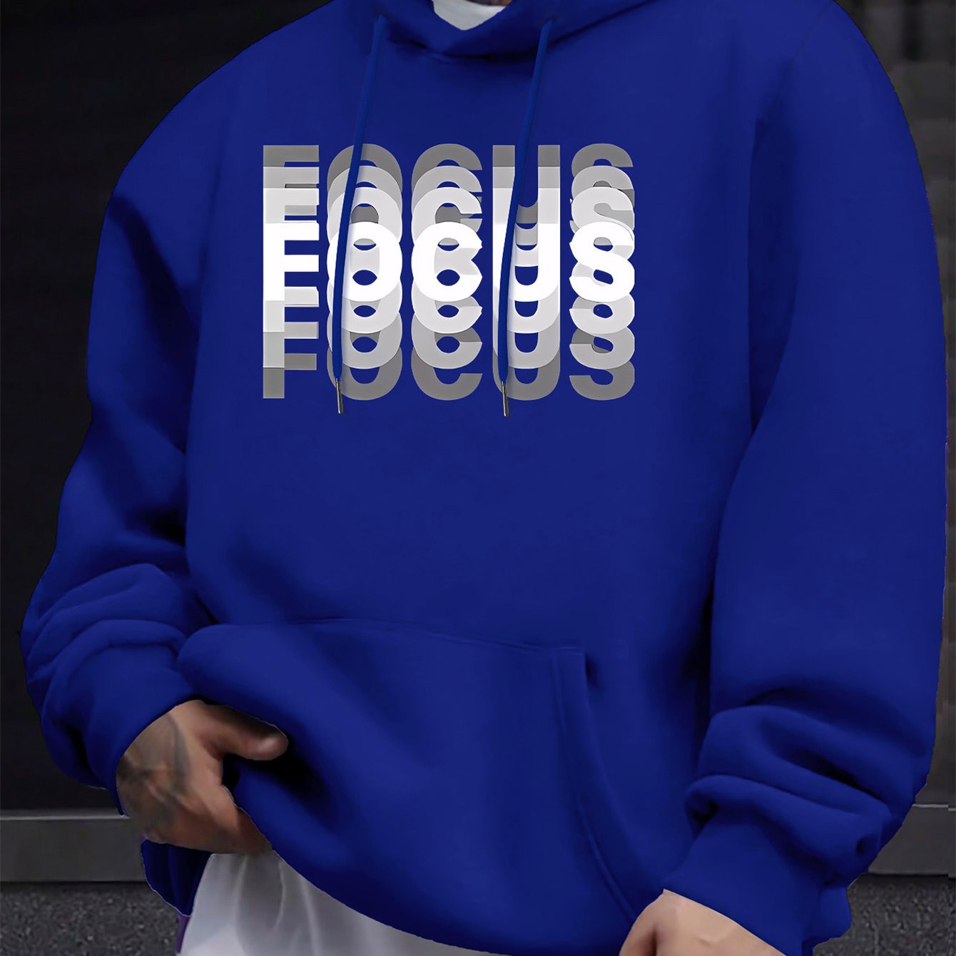 TEMU Men's Fleece Hoodie For Spring And Autumn, 2025 Loose-fit Sweatshirt