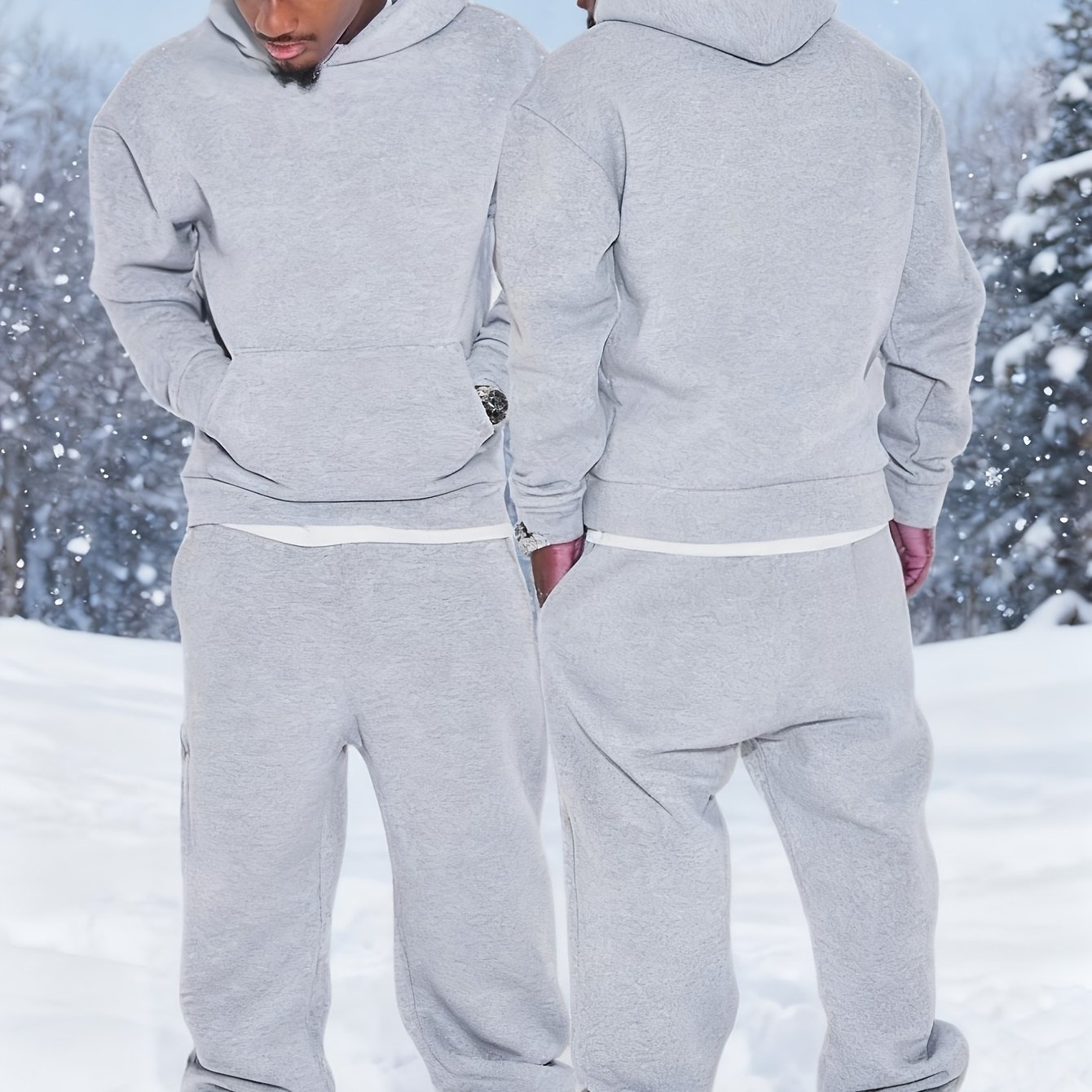 TEMU Completo sportivo da , set maglia con cappuccio per e inverno, a maniche lunghe e casual con tasche, set maglia con cappuccio e pantaloni