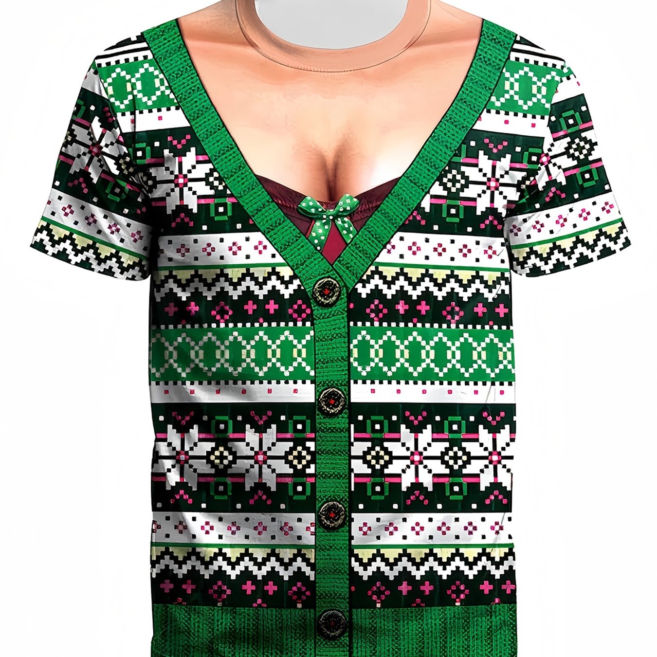 TEMU Men's Round Neck Short Sleeved, Christmas Themed Printed T-shirt, Perfect For Fishing, Basketball, Camping, Fitness, And Halloween Parties,