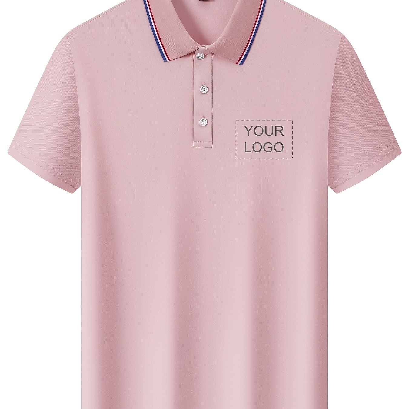 TEMU [personalized Customization] Men's Slim Fit Shirt, Custom Front And Back, Breathable Classic Solid Color, Suitable For Corporate Uniforms And ,