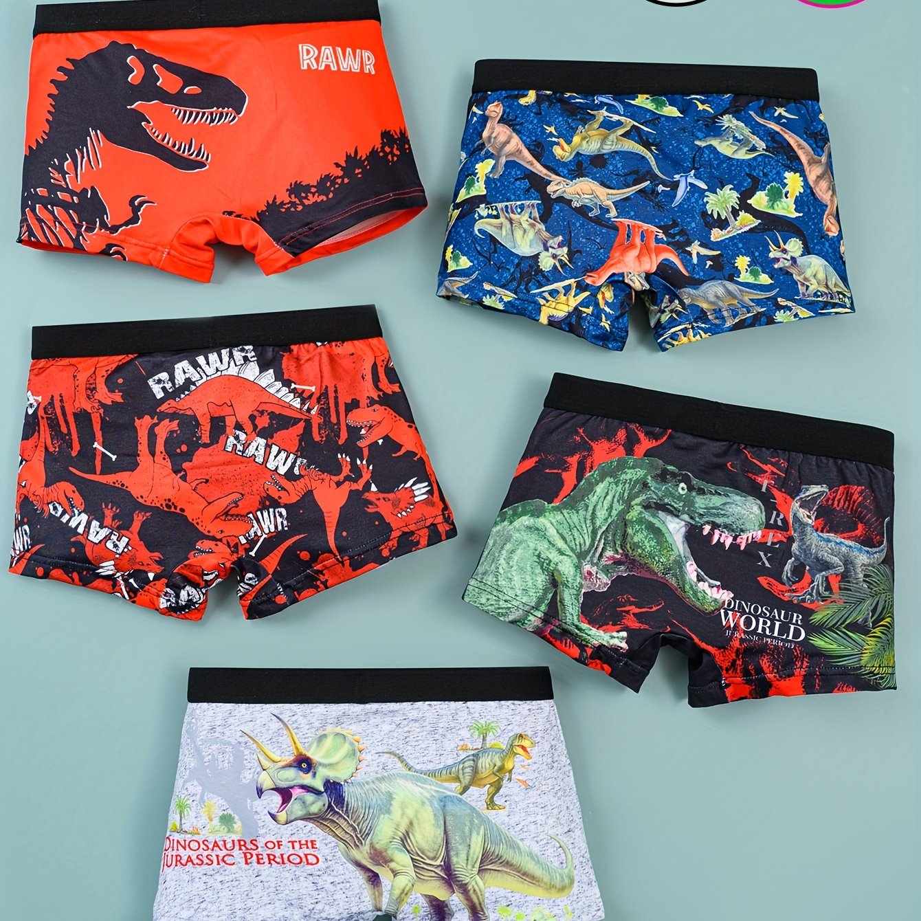 E-shop 5er-Pack Cartoon-Boxershorts für Kinder für alle für Kleinkinder, Kinder größere Kinder, Cartoon-Design, ausreißsicher, Jungen-Shorts