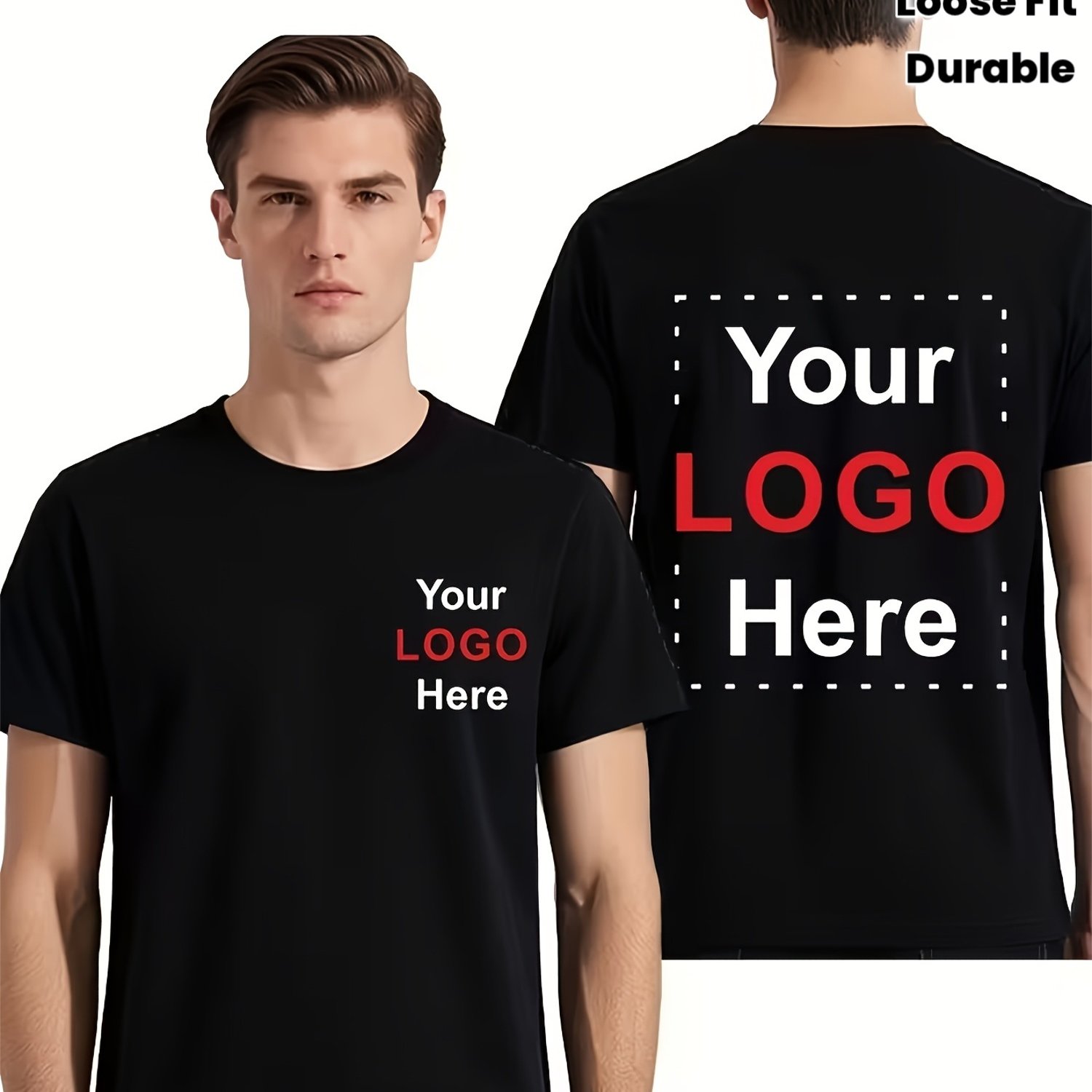 Image of Customizable T-shirts For Women And Men | Loose Fit, Round Neck, Short Sleeves With Custom Text/logo/graphic Print, Suitable For Gifting, Casual Wear, Durable And Comfortable, Heat Transfer Printing