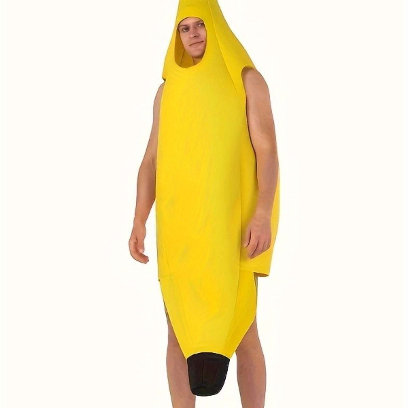 Image of Unisex Adult Banana Costume – Full-body Polyester Fruit Outfit, Fits Most Sizes! Perfect For Halloween, Christmas, Harvest Festivals & Parties | Lightweight, Novelty, No Power Needed, Smooth Texture