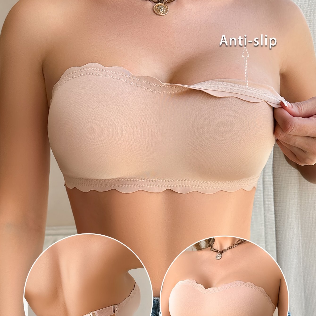 Image of Comfortable And Casual Strapless Women's Bra, Featuring A Wire- And A Thin Sports Tube Top
