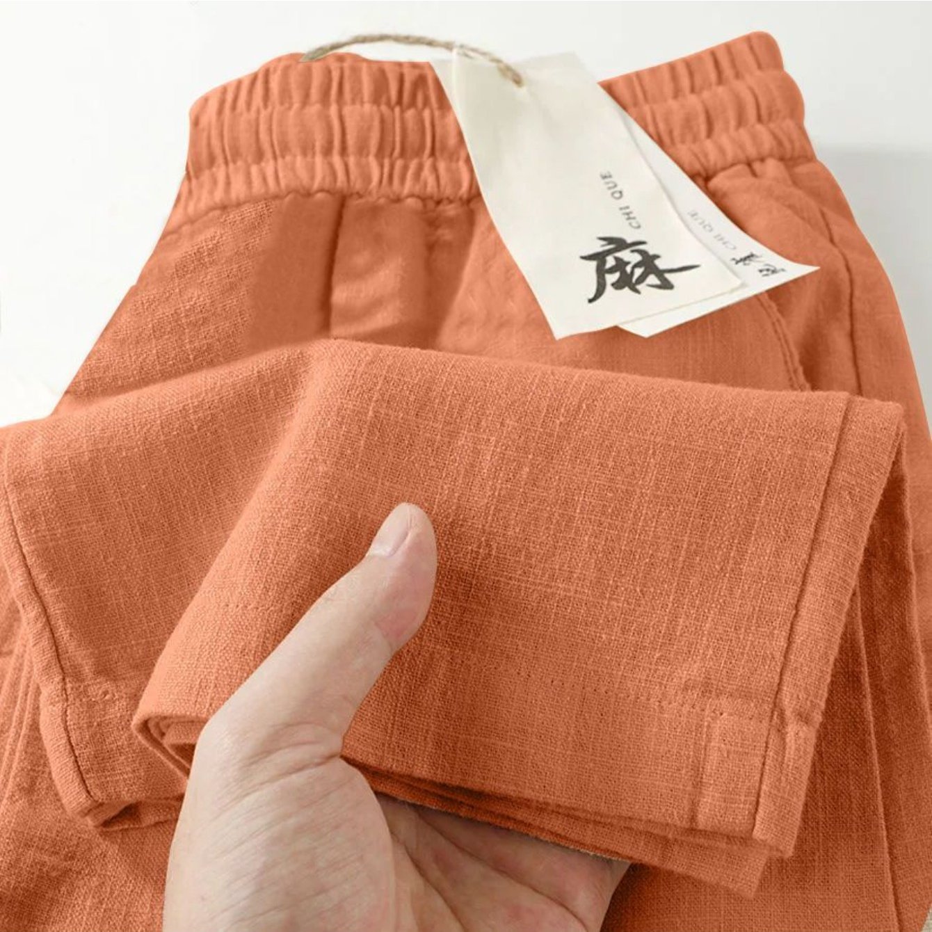 TEMU ス カジュアルパンツ - 和風ルーズフィット 巾着ウエスト 軽量で通気性の良い春夏ズボン 男女兼用 普段着・セミルウェアに 多機能ハイウエスースパンツ レディースズボン