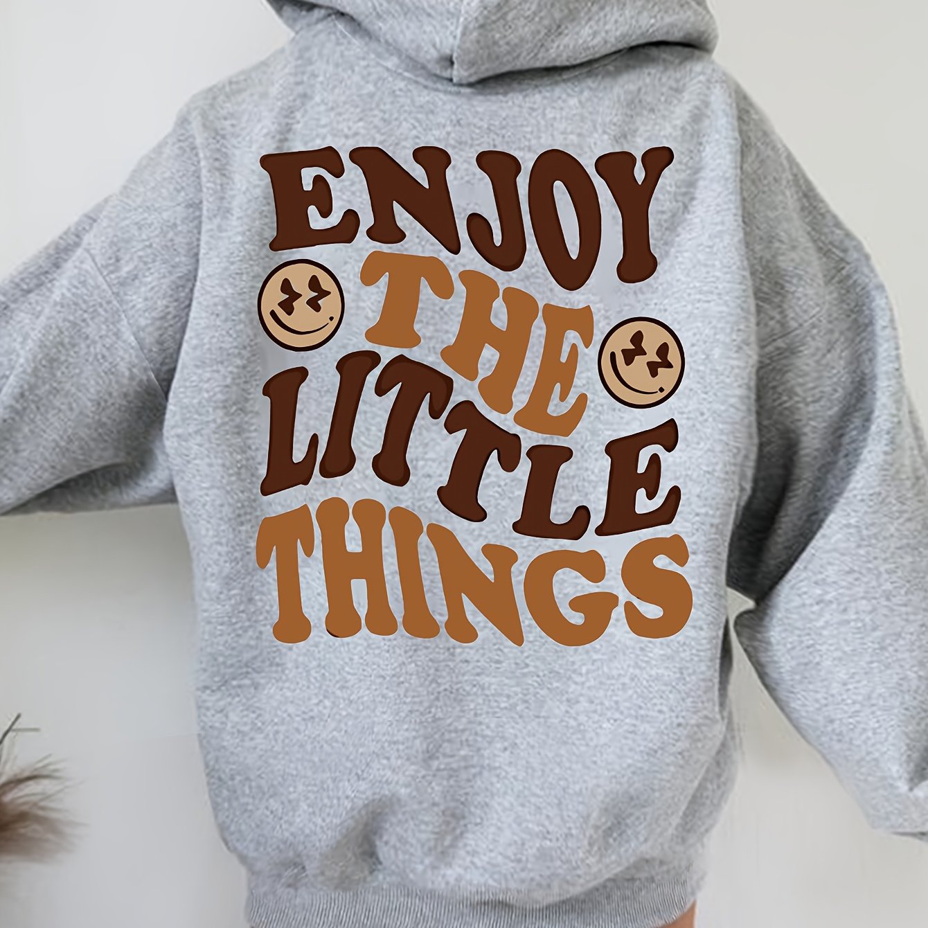 TEMU Women's Stylish Double-sided Printed Hoodie With Letters