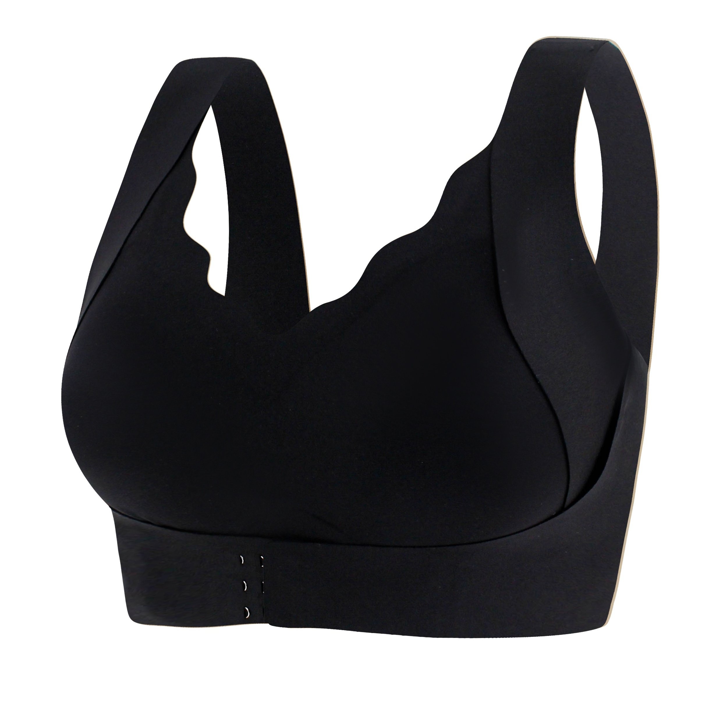 Women's Elegant Bra Plus Size Solid Seamless Closure Front - Temu