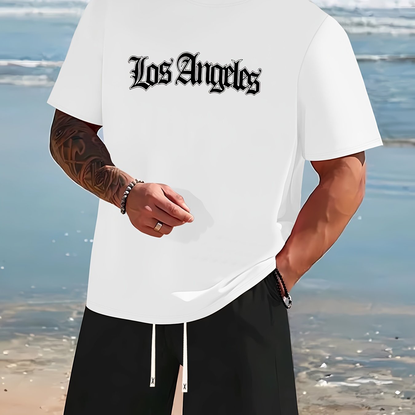 E-shop (Xiangpan Mingxuan Produkte) Herren Sommer Freizeit Zweiteiler Set, Lässiges Sportliches Shirt und Shorts Outfit