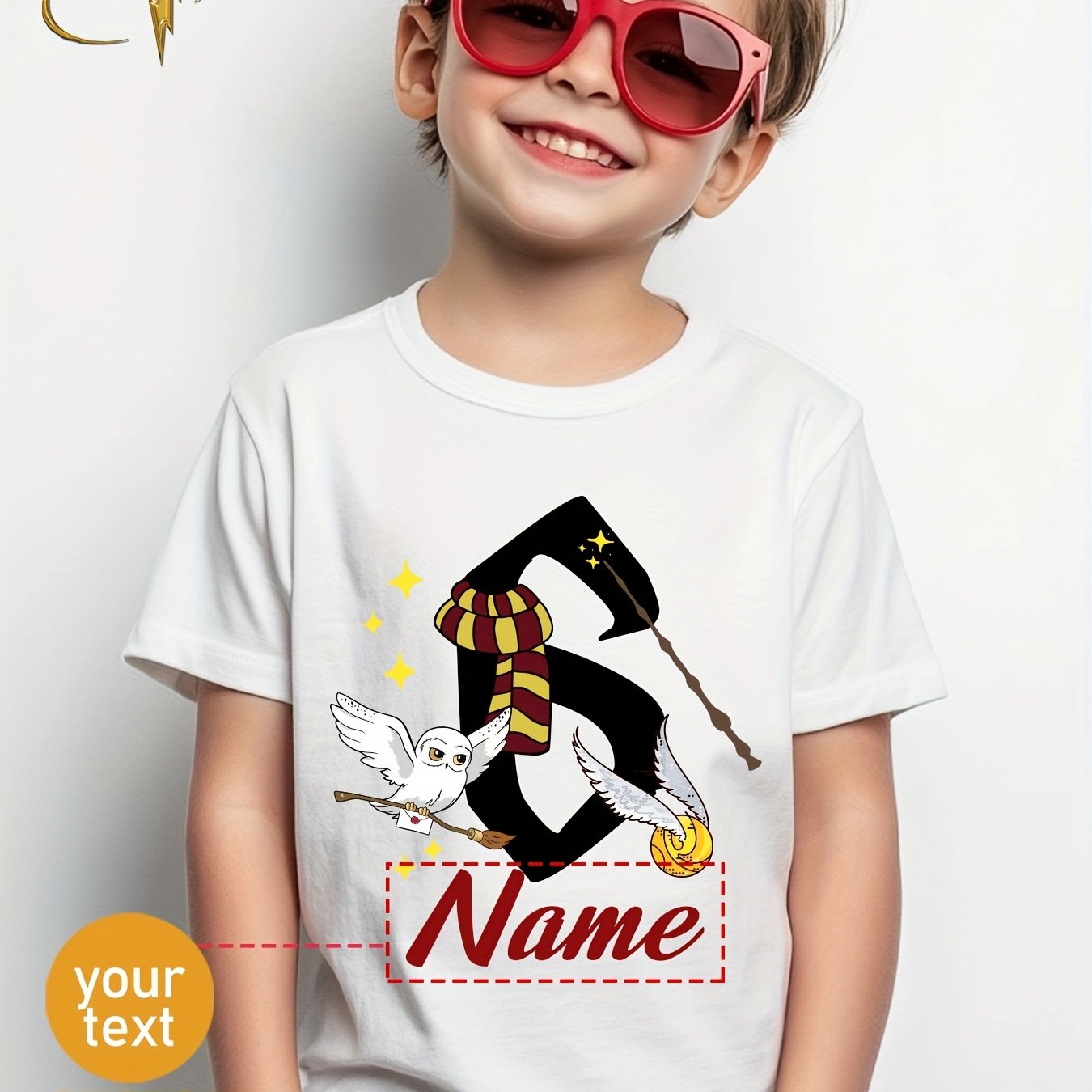 TEMU Birthday T-shirt For Boys, Suitable 4 To 10, Featuring Prints, Customizable, 1pc, Summer Short-sleeve Round Neck T-shirt, Perfect For Gifts,