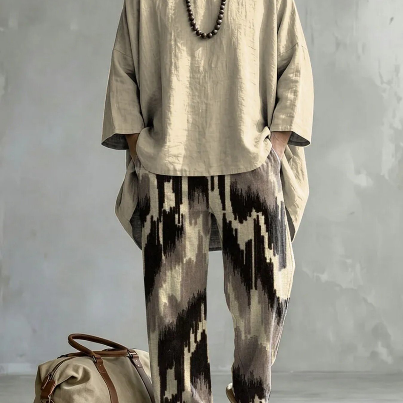 Fashionable Spring And Summer 's Lazy Casual 2pcs Set, Flat Outfit, Loose-, Straight-leg Pants For Daily, Street, And Travel Wear, Chinese Size, Please Check The Size Guide