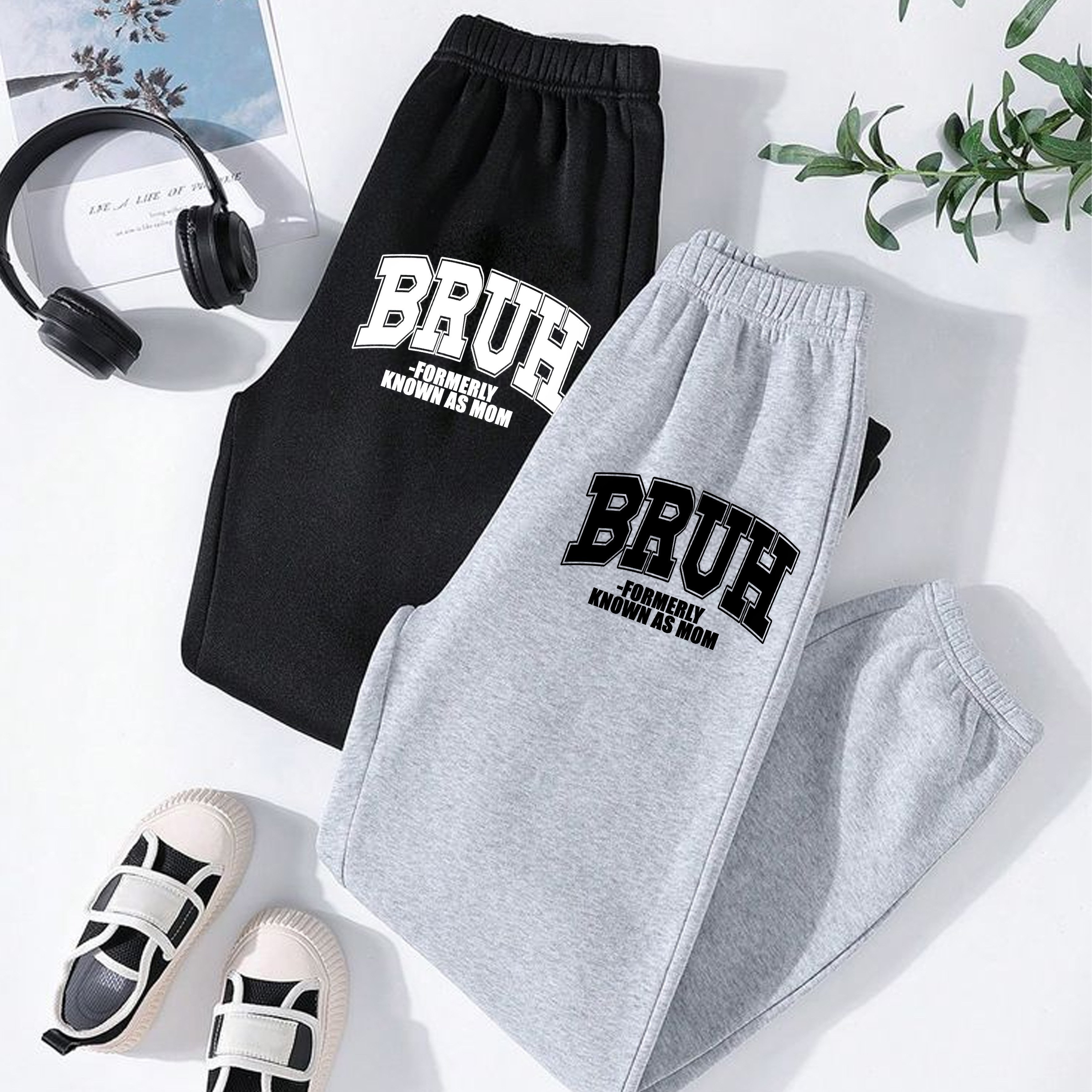 TEMU BRUH Stampa Inglese, Pieno Di Amore, Della Donna Mostrando Il Charme , Opzioni Di Due Colori E Grigio, E Scelta Delle Donne Pantaloni Da Jogging
