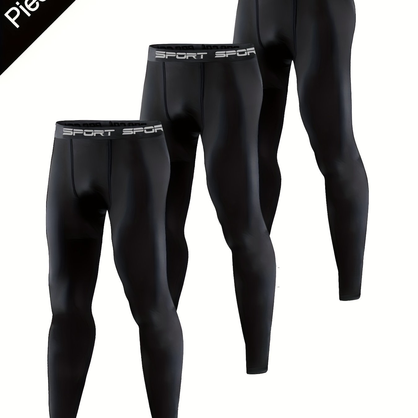 3-pc Men's Quick-dry Compression Athletic Pants - Breathable And Elastic, Ideal For , Cycling, And Running