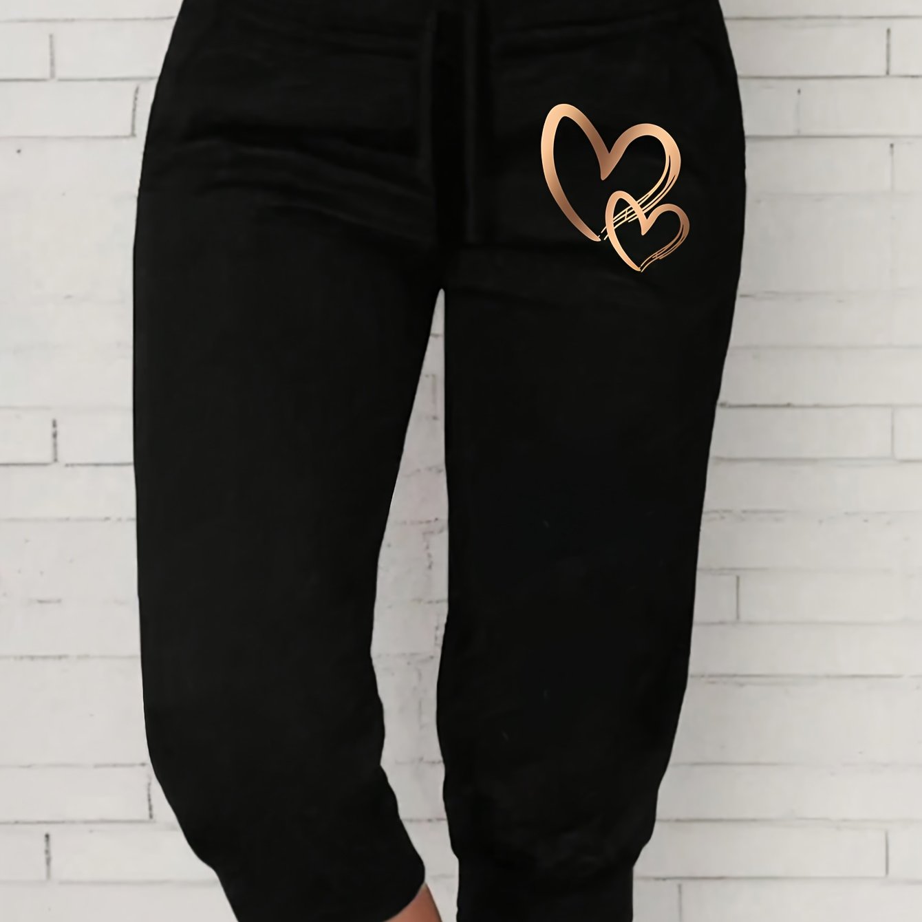 E-shop Frühjahr/Sommer Damen Haremhose in Standardgröße, Lockerer Casual-Stil, Elastischer Bund, Mittellang, Bedruckte Hose