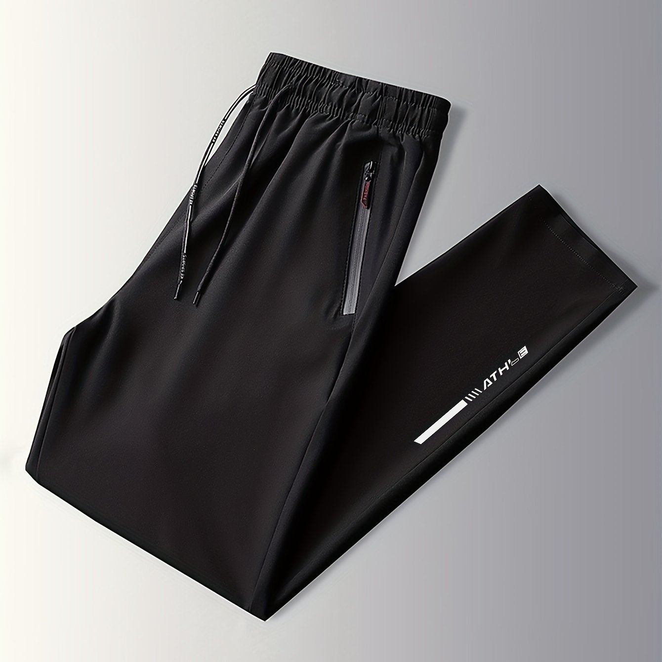 TEMU Geng Yuan Shi Xuan Pin Men's Quick-drying Sports Pants Men's Summer Thin Breathable Men's Pants, For Running, Gym Workout, Training, Outdoor