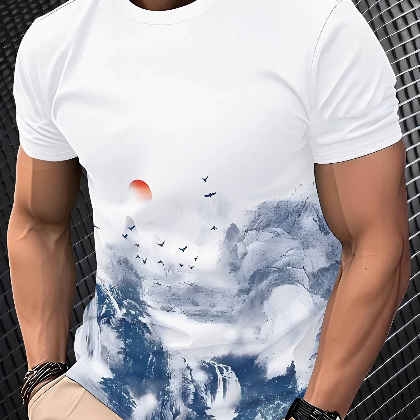 TEMU Men's 3d Short Sleeve Printed T-shirt
