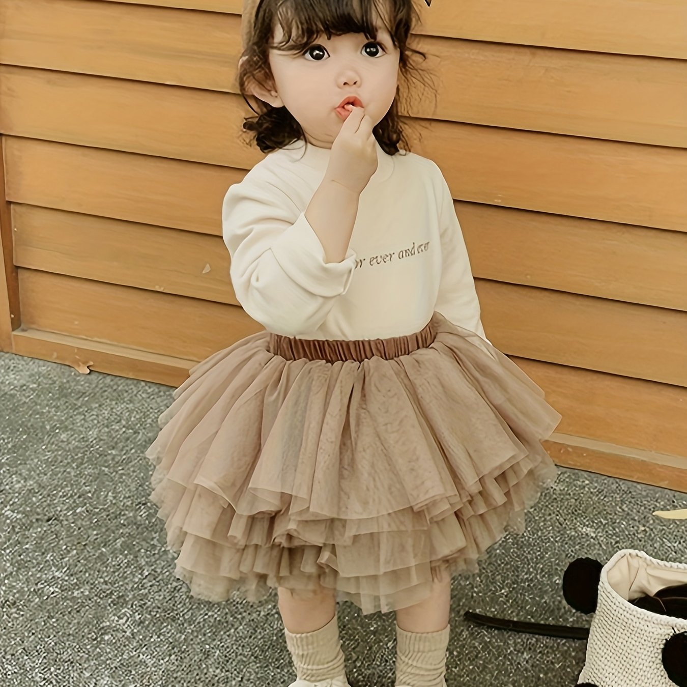 Image of Girls' Short Skirt, Fluffy Skirt, Half-body Skirt, Mesh Skirt, Autumn Essentials