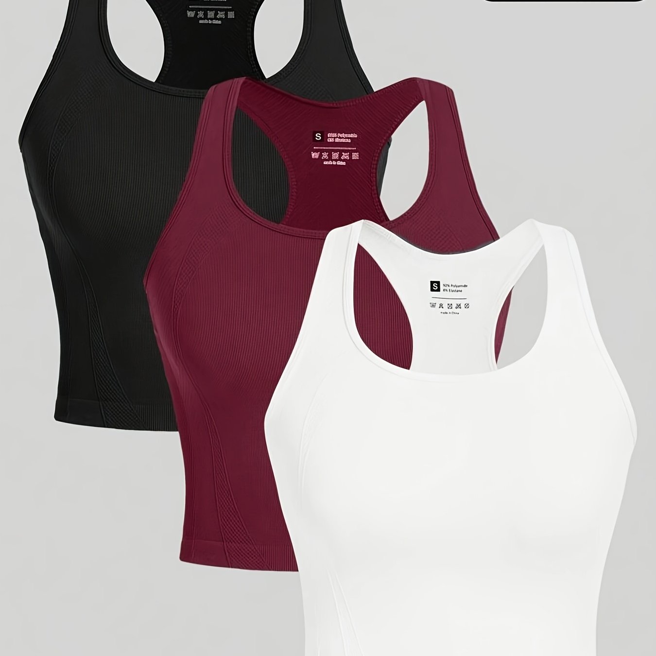 A Set Of 3 Women's Yoga Tops Designed For Fitness, Featuring Quick-drying, High-elastic Materials That Are Comfortable For Running And Suitable For Wear