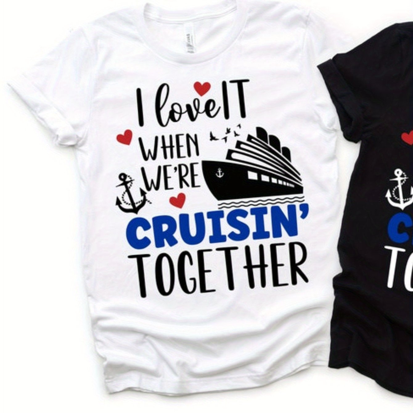 TEMU 1pc Valentine Day Shirt, When Cruise Png, Couples Cruise, Honeymoon, Valentines Cruise Couples, Anniversary Gift, His And Hers