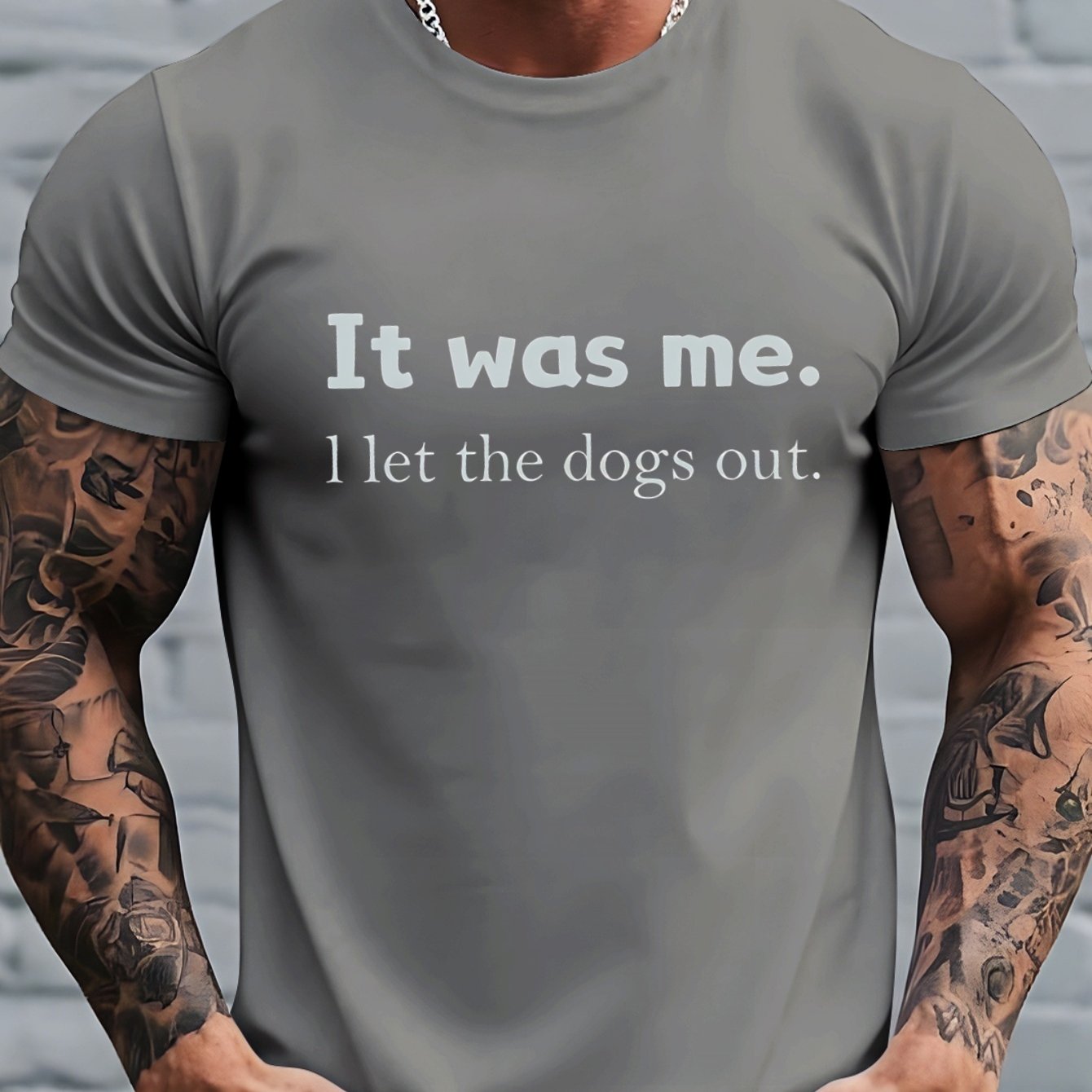 TEMU Men's Fun "i Let The " Graphic T-shirt - Green With White Print - Soft, Breathable Regular Fit For Summer Daily Wear - Casual Theme, Humorous