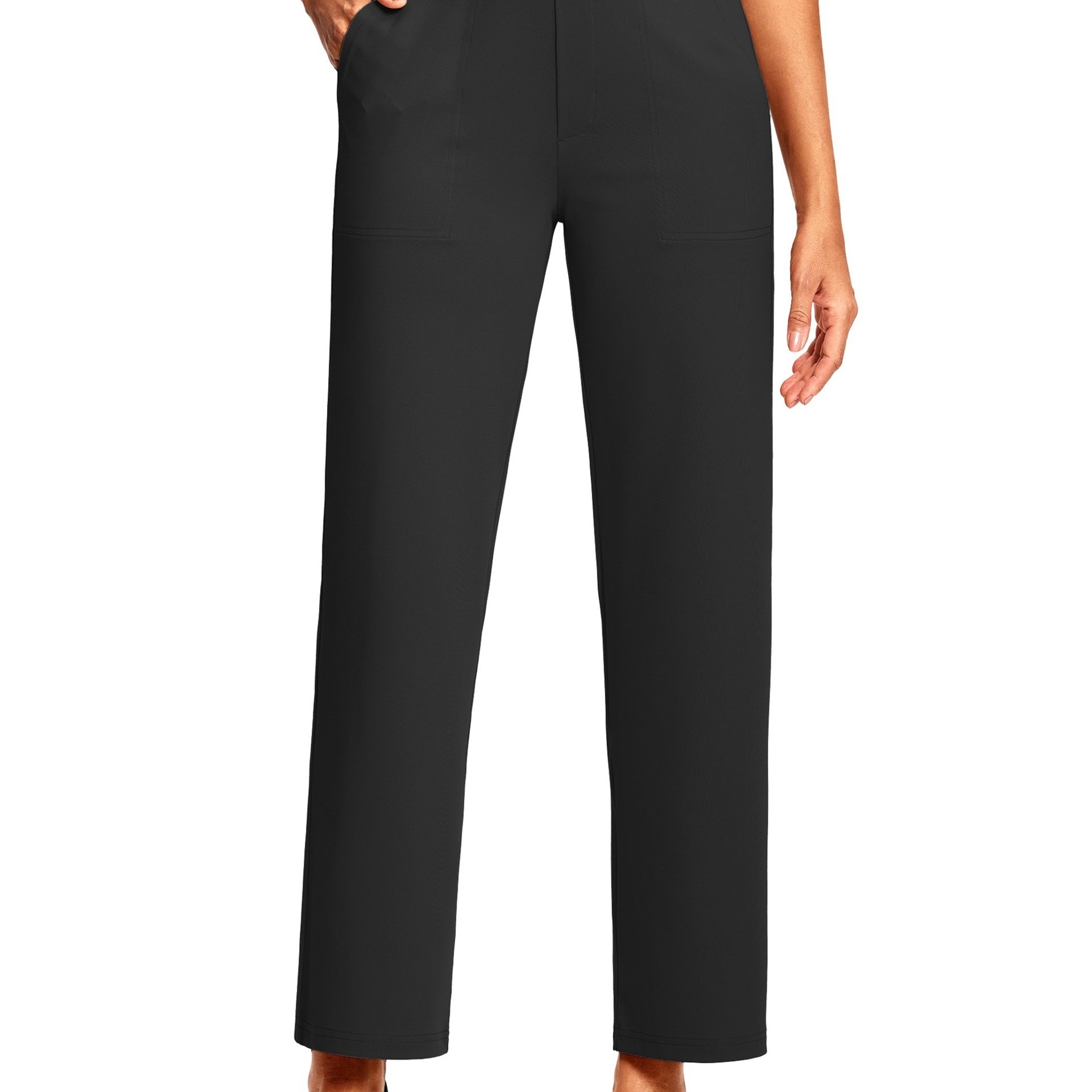 Image of 29-inch Women's Stylish Office Trousers With A High Waist And Wide Legs, Perfect For Business Casual Looks