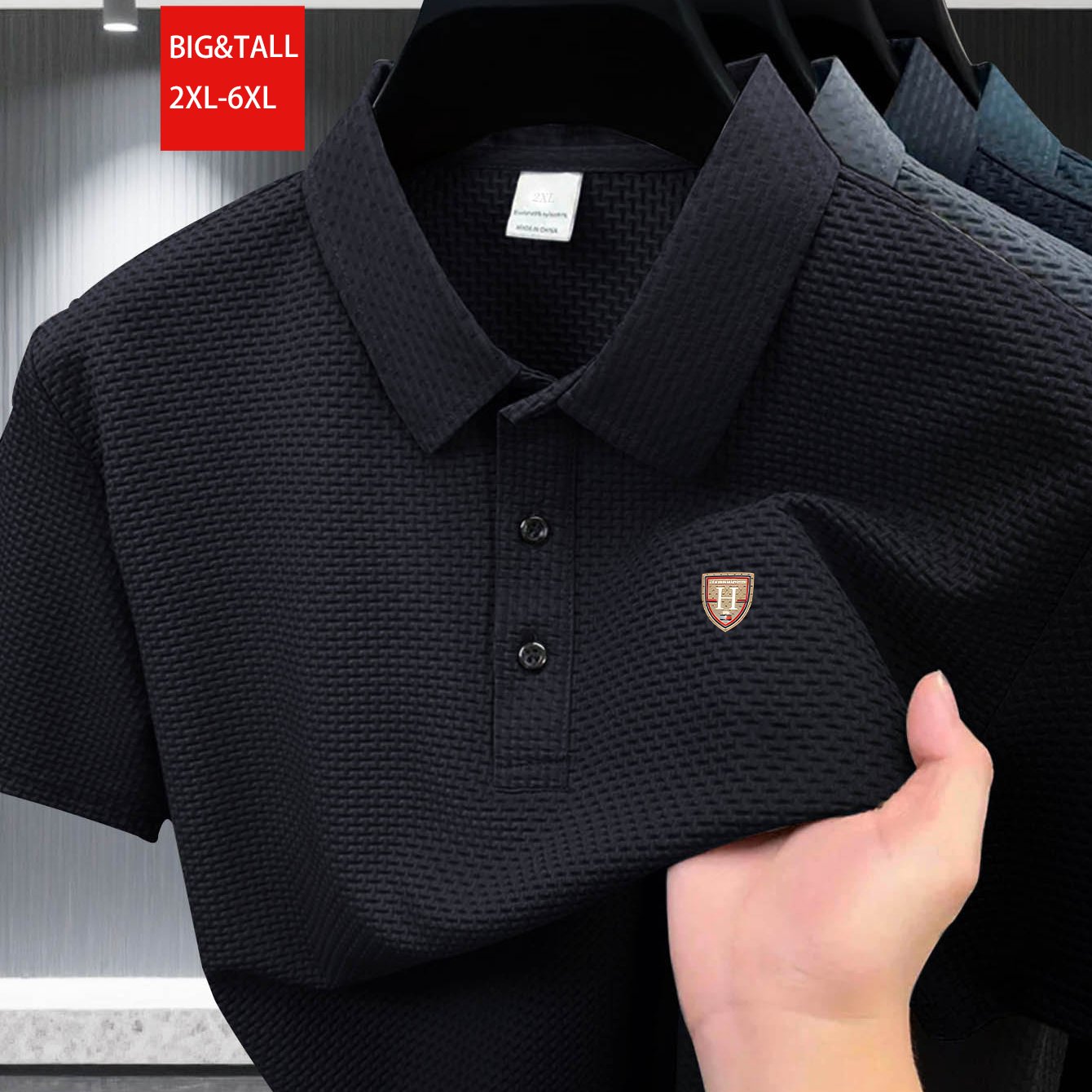 TEMU For Plus-size Clothing, Featuring A New Lightweight Business Casual Men's Shirt Made From High-quality Nylon Mesh Fabric. Comfortable,