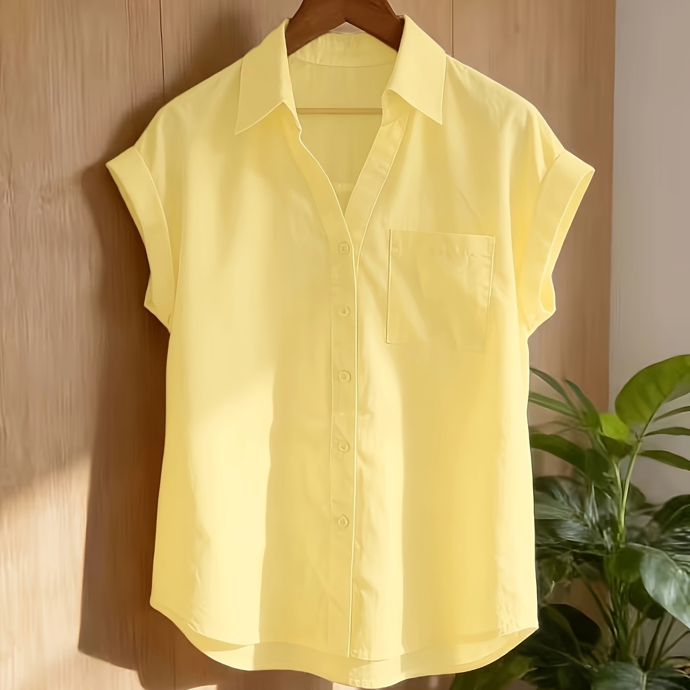 TEMU New Women' Color Lapel Shirt, Casual Fashion Style Suitable For Daily And Gatherings