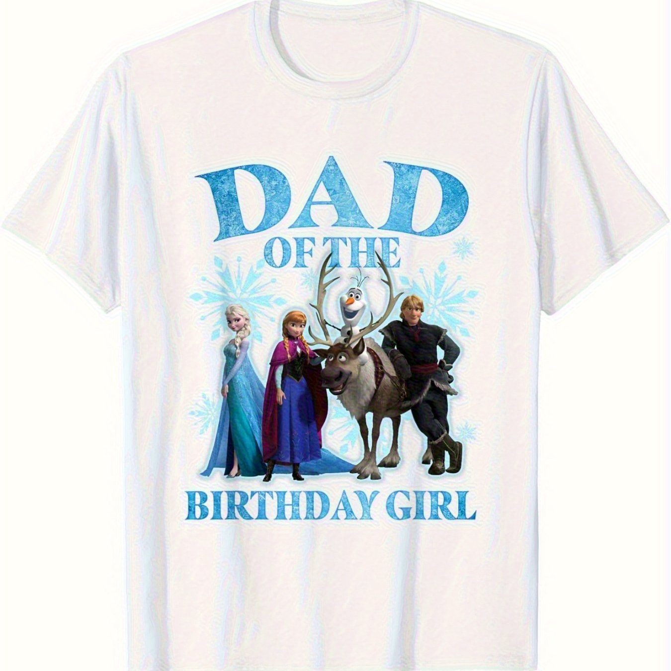 TEMU Frozen Dad Of The Birthday Girl T-shirt - Anna Frozen Characters Tee, Birthday Party Outfit Gift For Dad, Frozen Fan Merchandise For Adults -