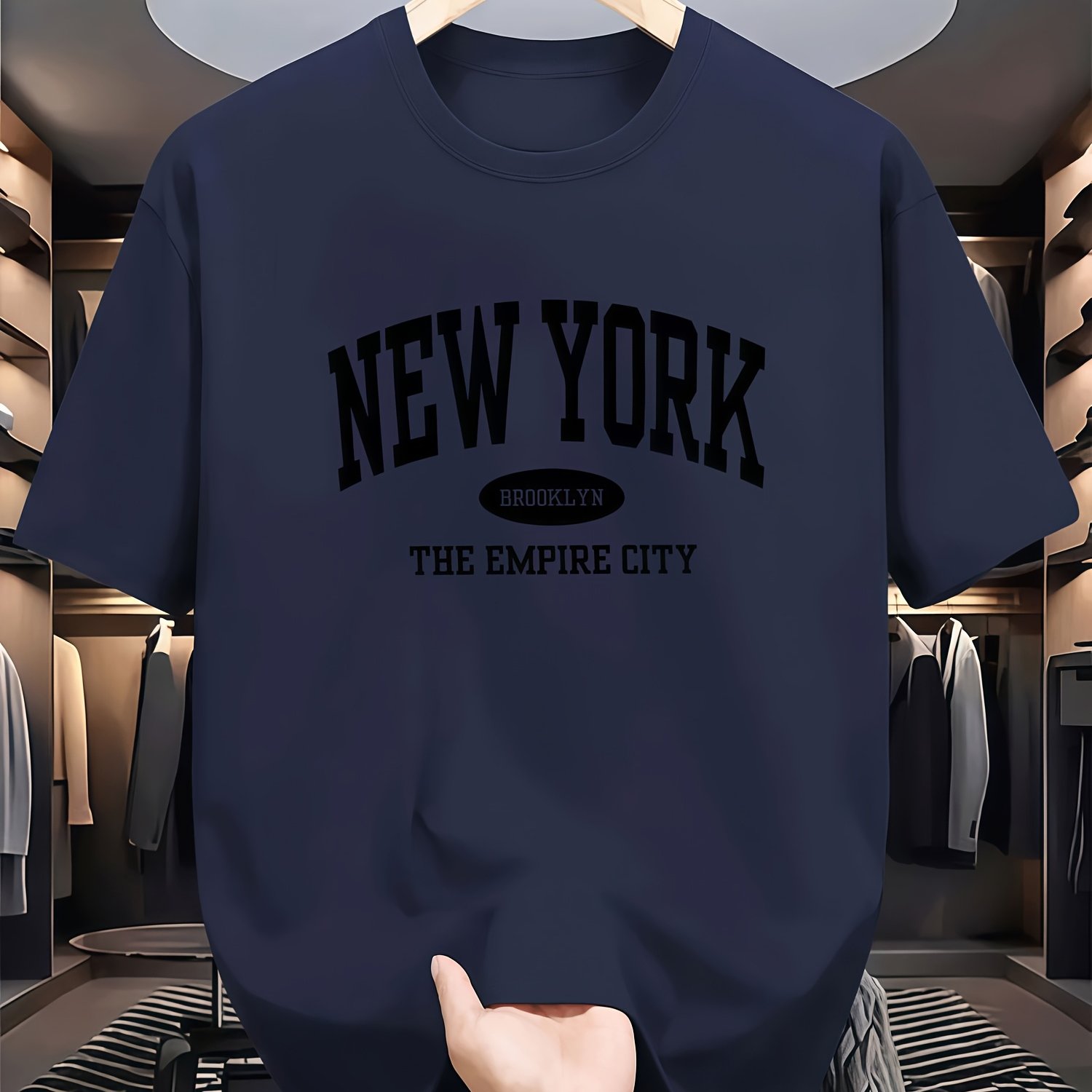 TEMU New Style T-shirt For Daily Casual Wear, Hip-hop Shirt, Breathable T-shirt Texture, Graphic Print T-shirt, Fitted T-shirt, Plus Size Men's