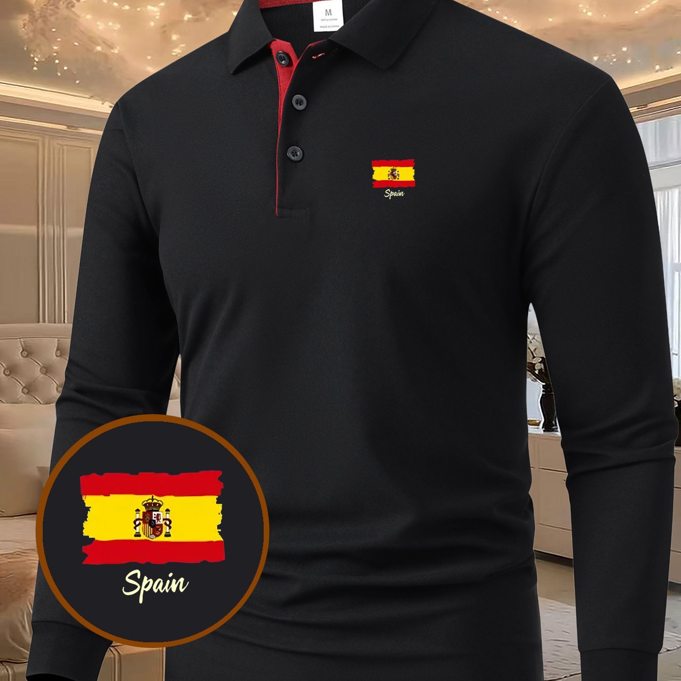 TEMU Camiseta polo de larga para hombre, casual para exteriores, cómoda y transpirable, ajuste regular para uso diario