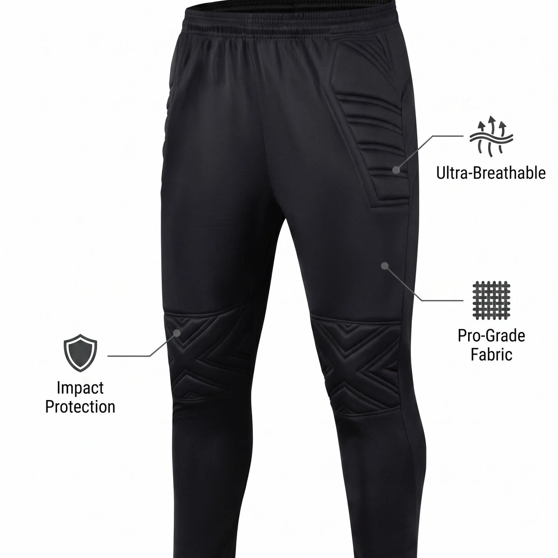 TEMU Pantaloni da portiere da calcio da , pantaloni da allenamento e partita traspiranti puro adatti a partite di calcio, e attivit� , con protezione