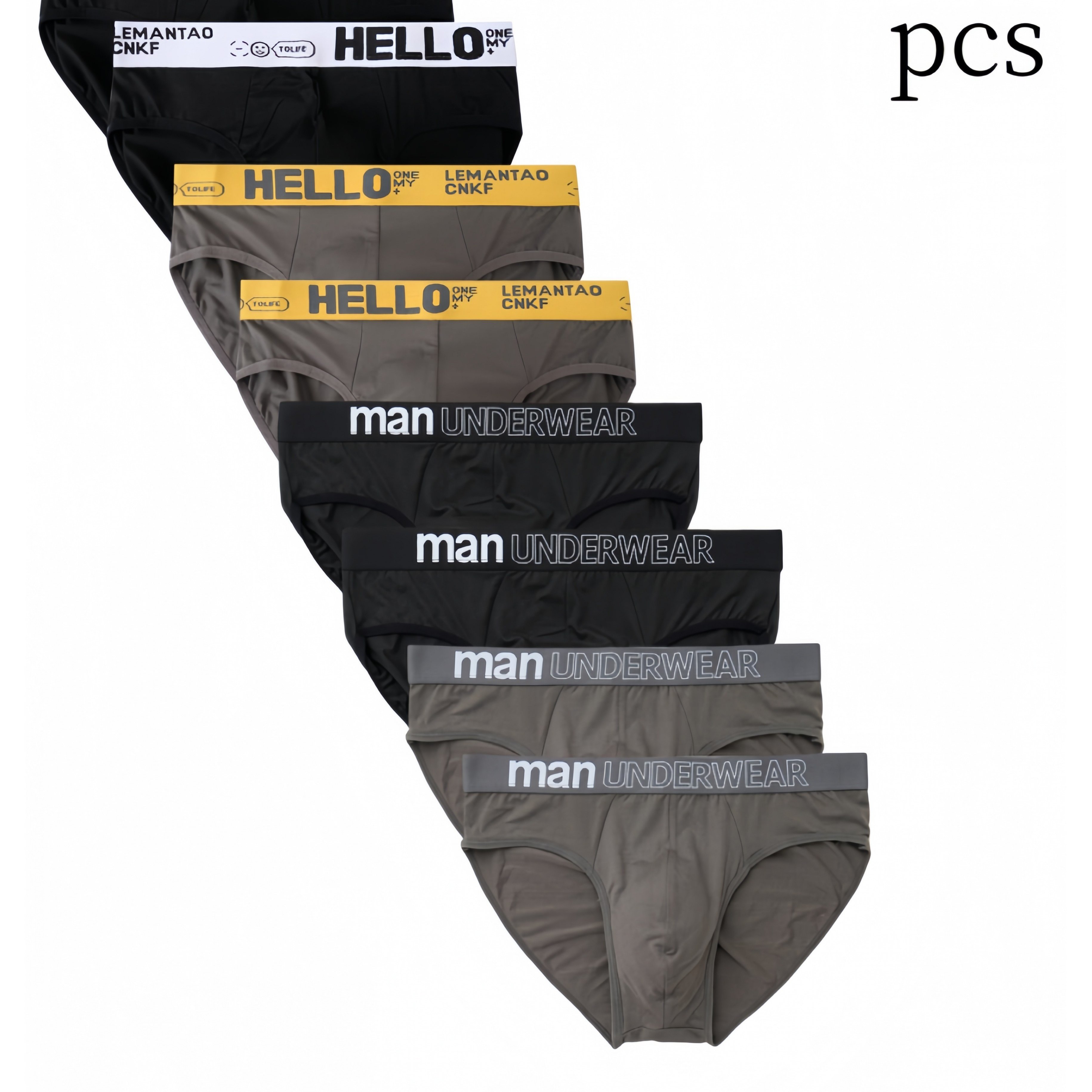 8pcs Men's Underwear, Elastic Fashion Waistband, Comfortable Sports Quick-dry Men' Shorts, Men's Elastic Shorts
