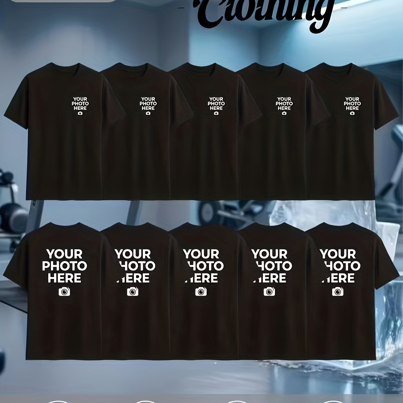 TEMU Personalized Men's T-shirt, Add Your Text/image/family Photo/pet Photo//work Uniform/couple/best Friend, Short Sleeve Top, Summer, Gift For